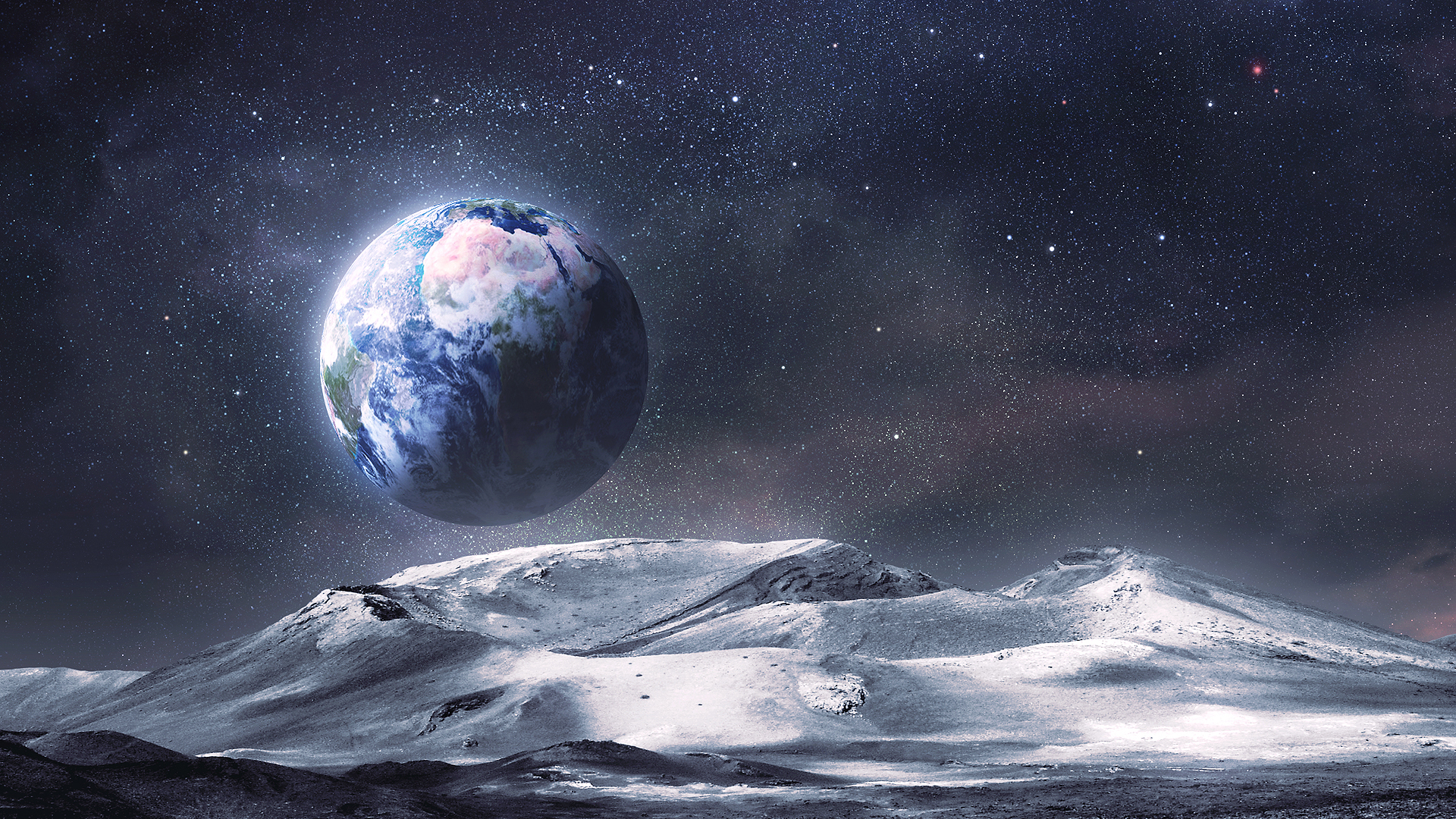 Earth from the Moon HD Wallpaper