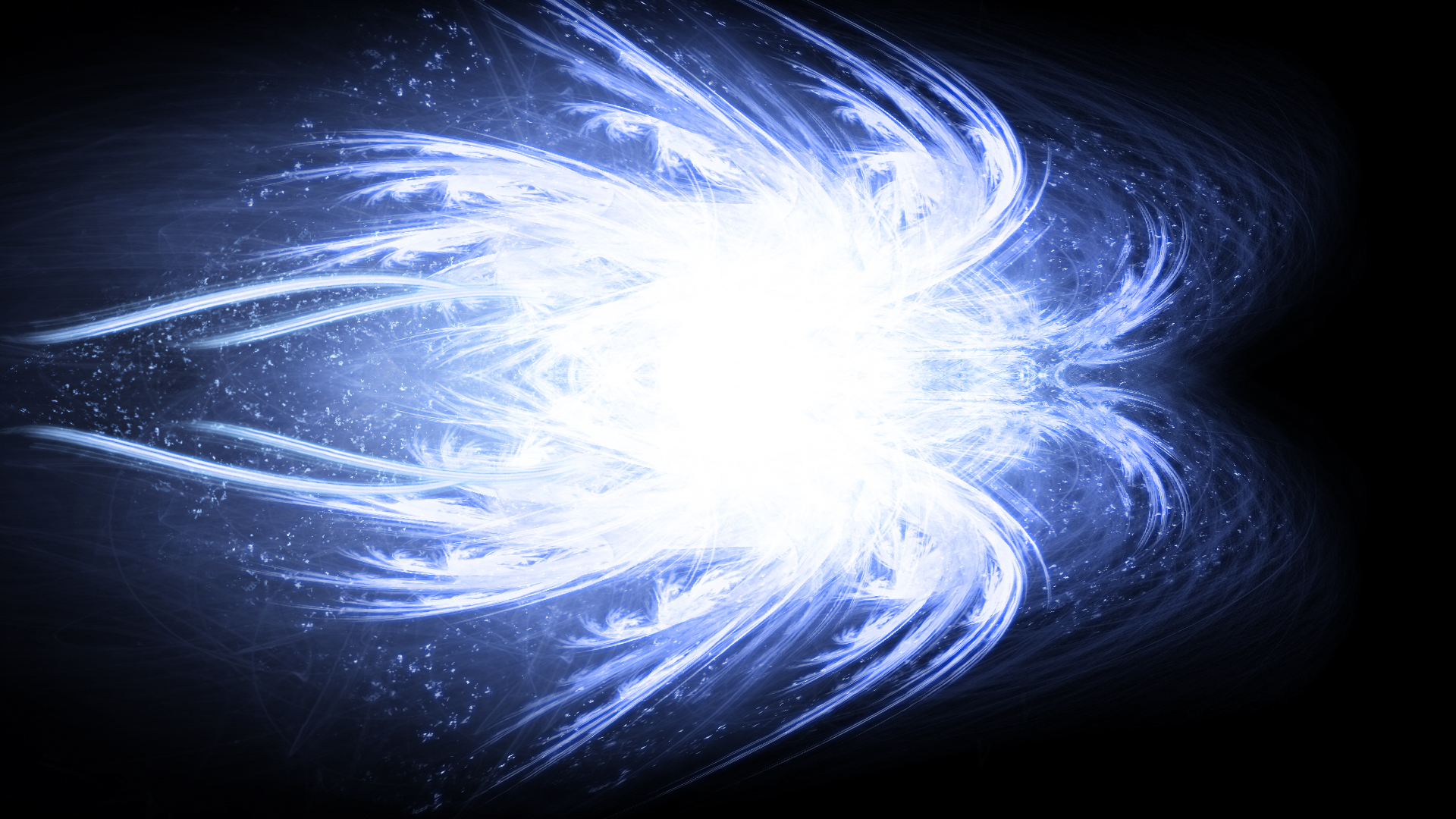 Abstract white and blue light explosion HD Wallpaper