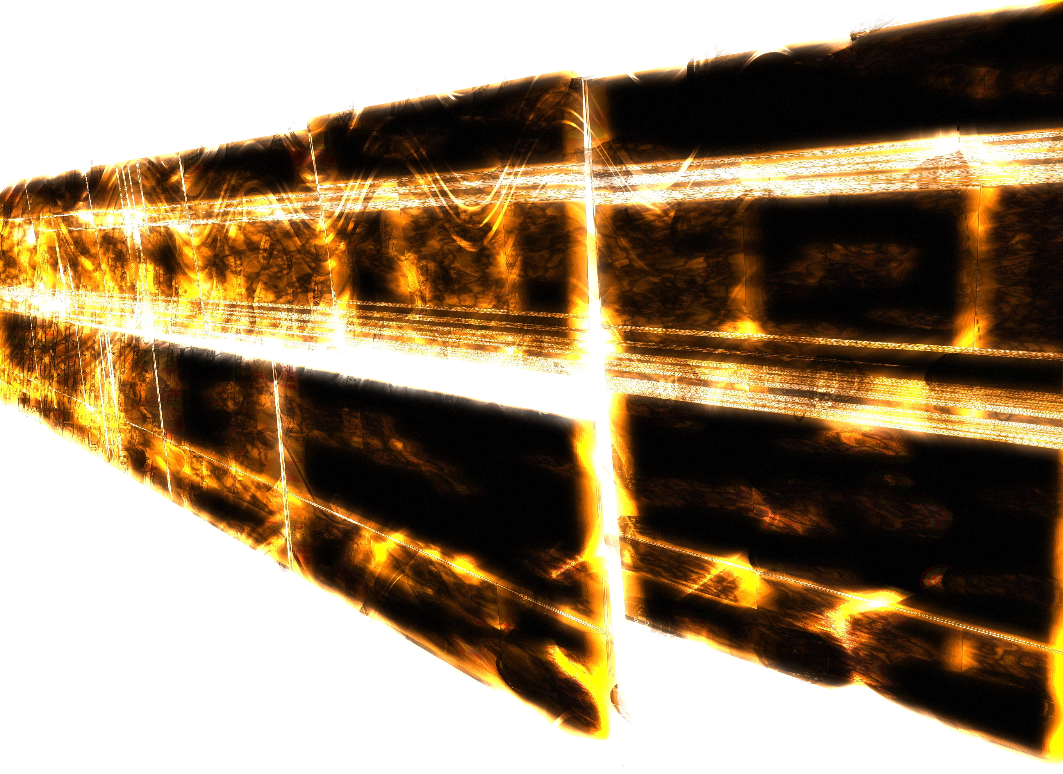 Abstract CGI with Orange and Black Patterns HD Wallpaper