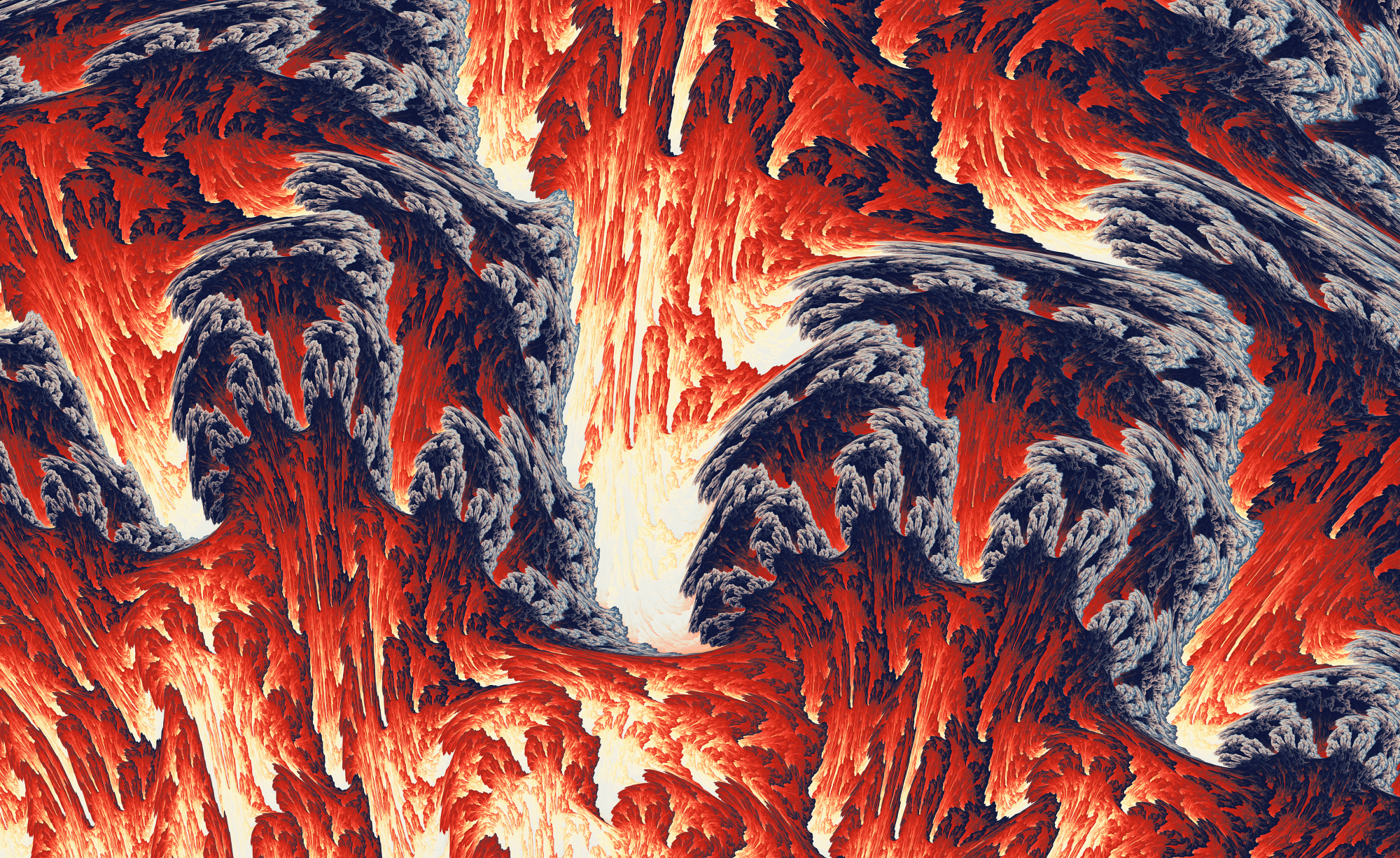 Abstract fractal art with lava and smoke elements HD Wallpaper
