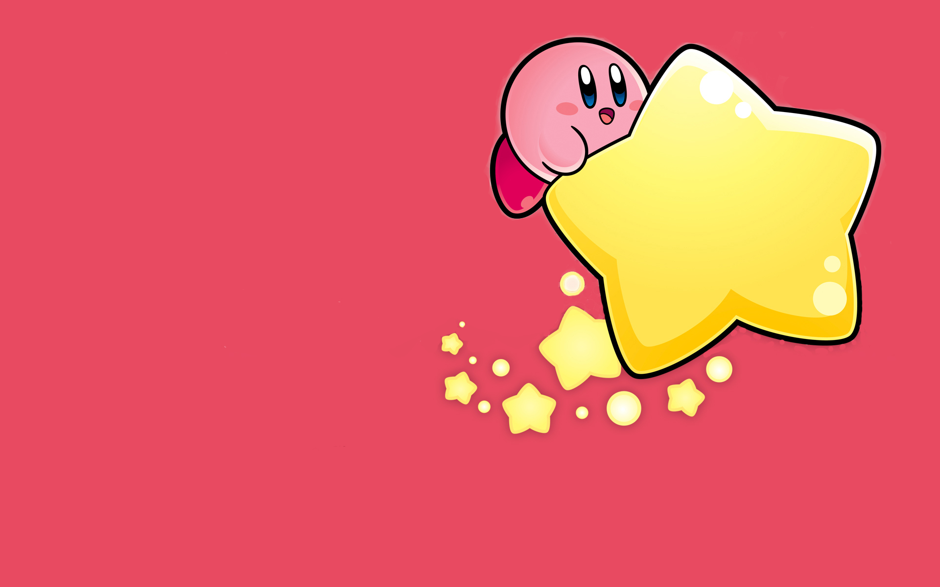 Kirby riding a star HD Wallpaper