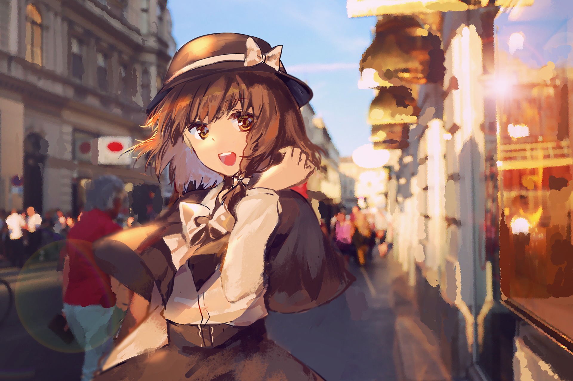 Renko Usami in a street HD Wallpaper