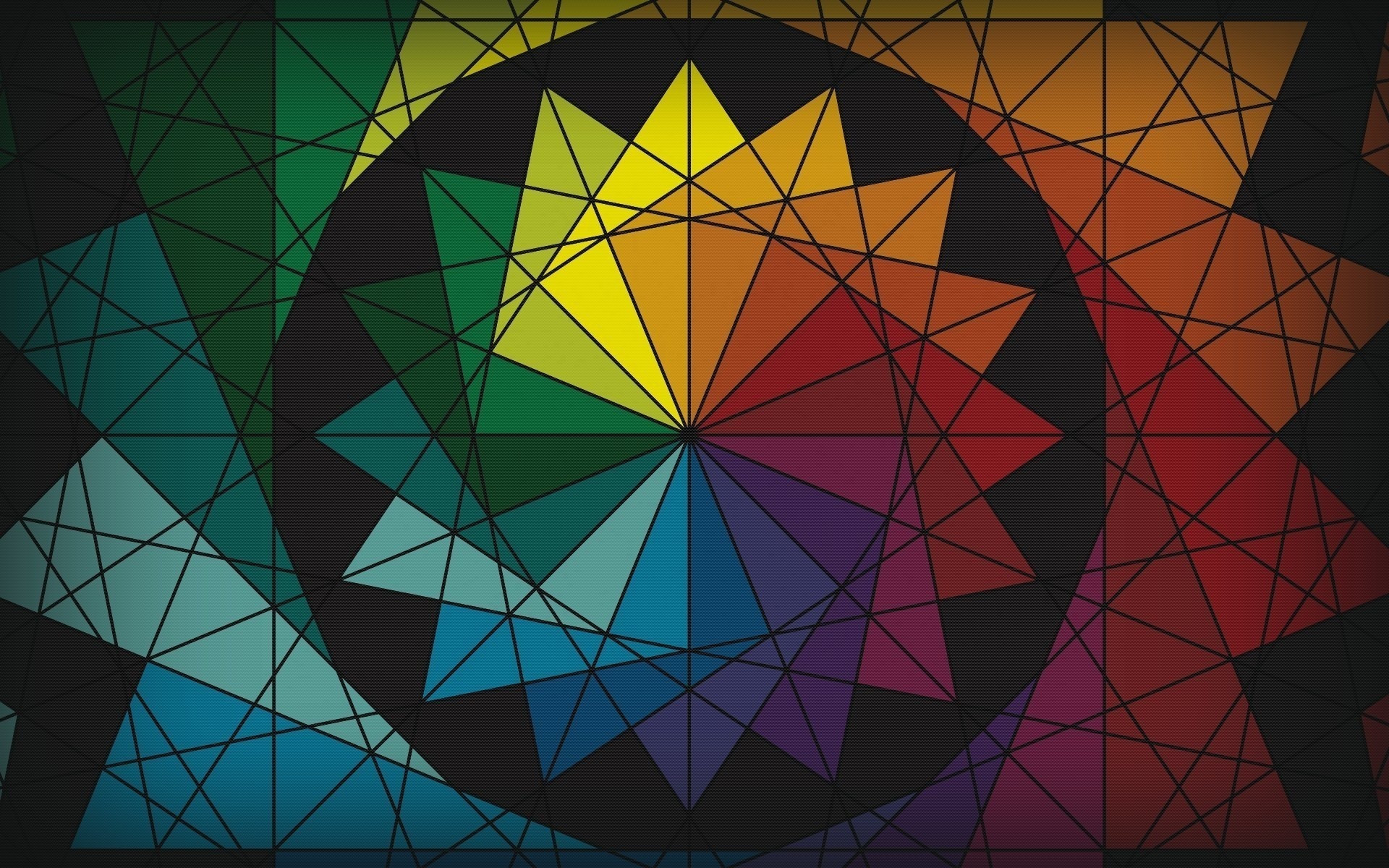 Abstract geometric pattern with rainbow colors HD Wallpaper