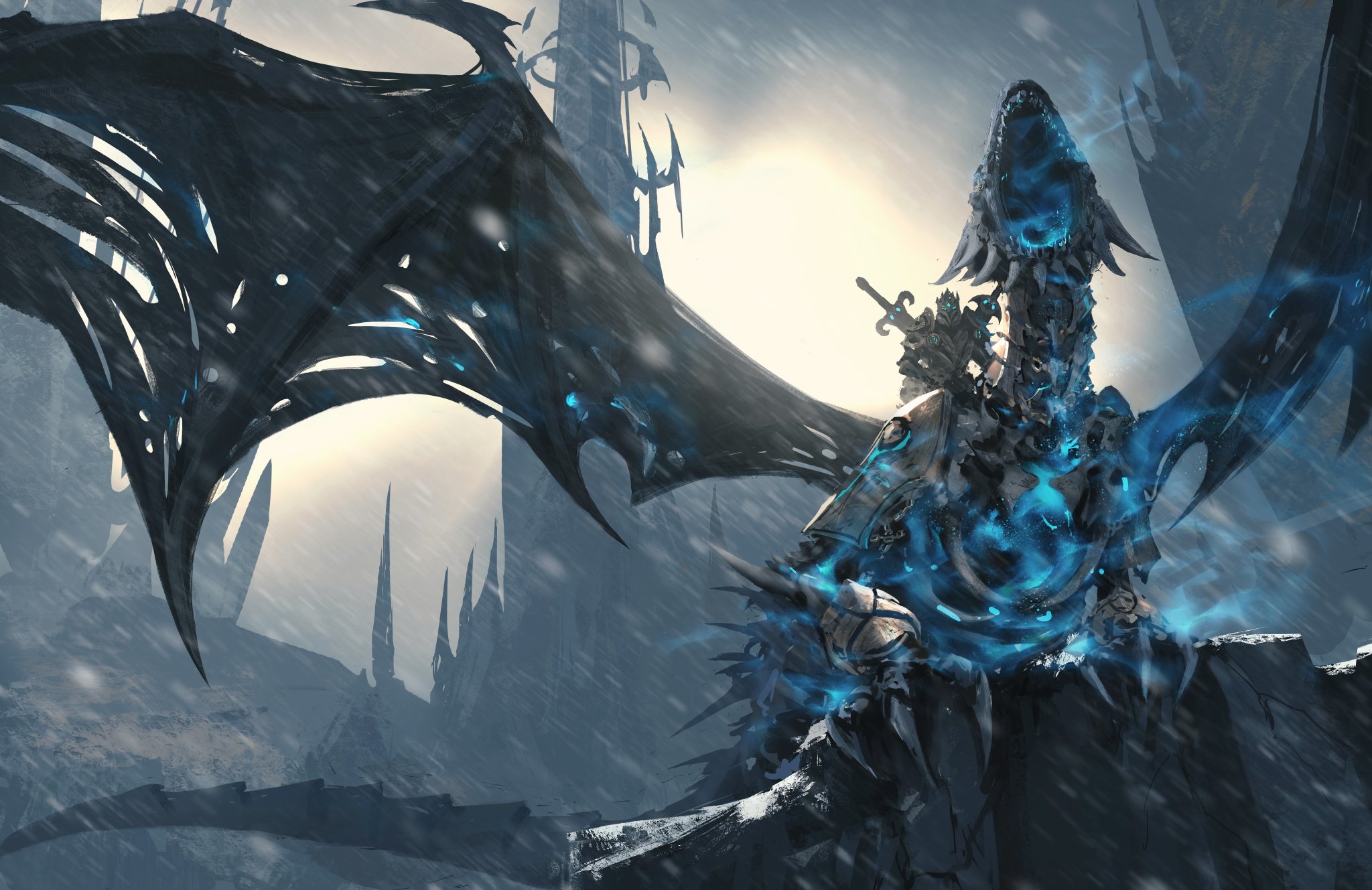 Lich King on Dragon from World of Warcraft HD Wallpaper