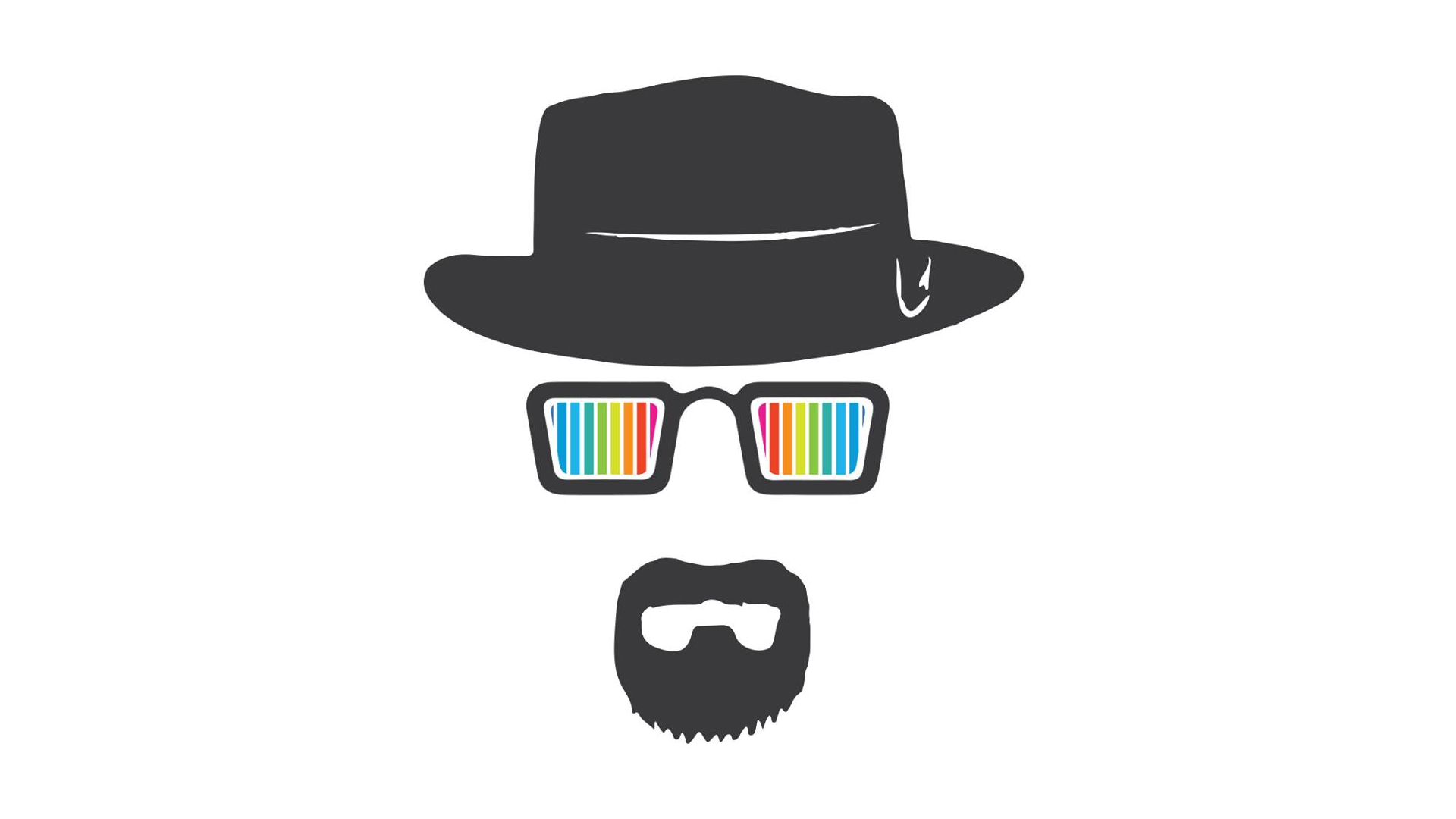 Breaking Bad character with hat and rainbow glasses HD Wallpaper