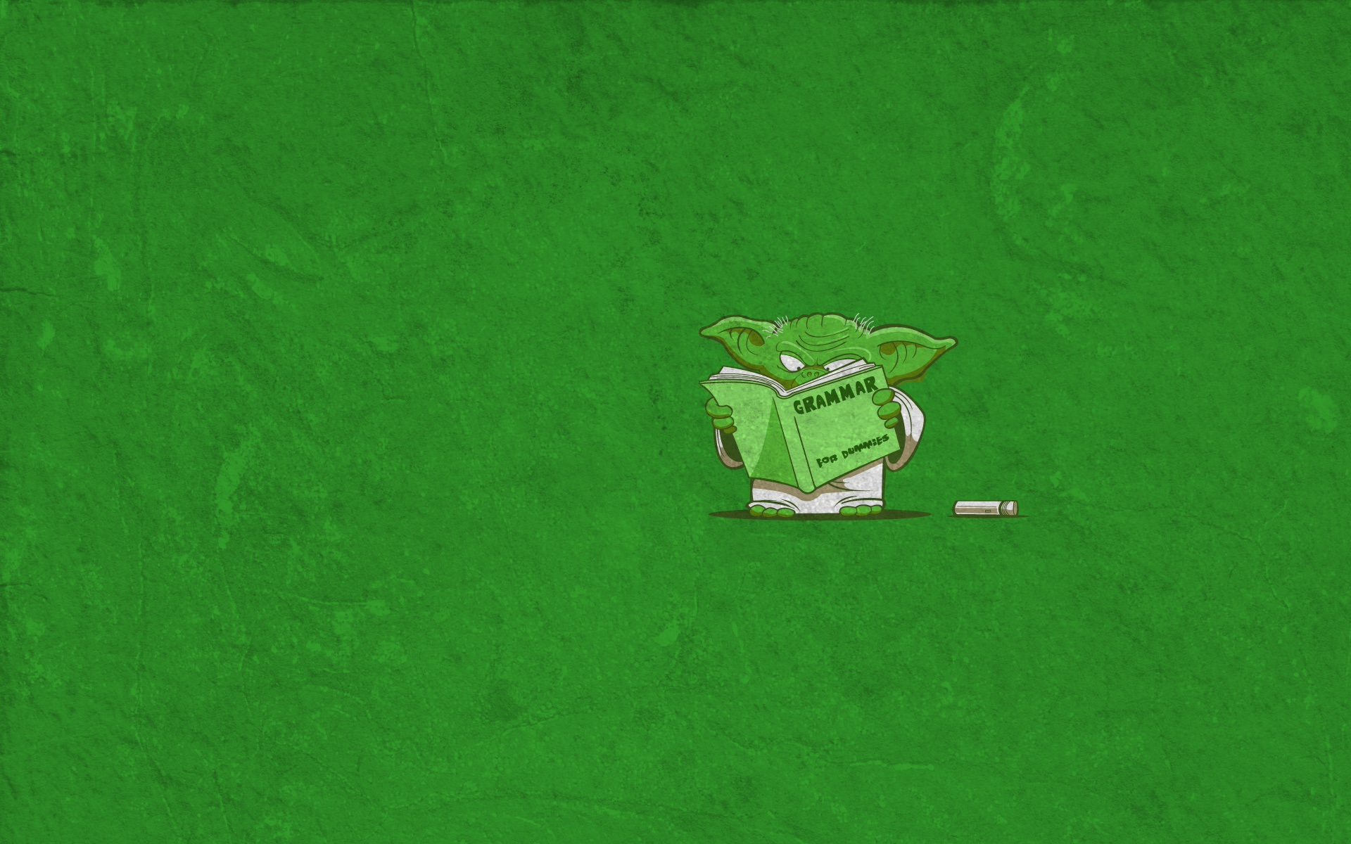 Yoda from Star Wars reading a grammar book HD Wallpaper