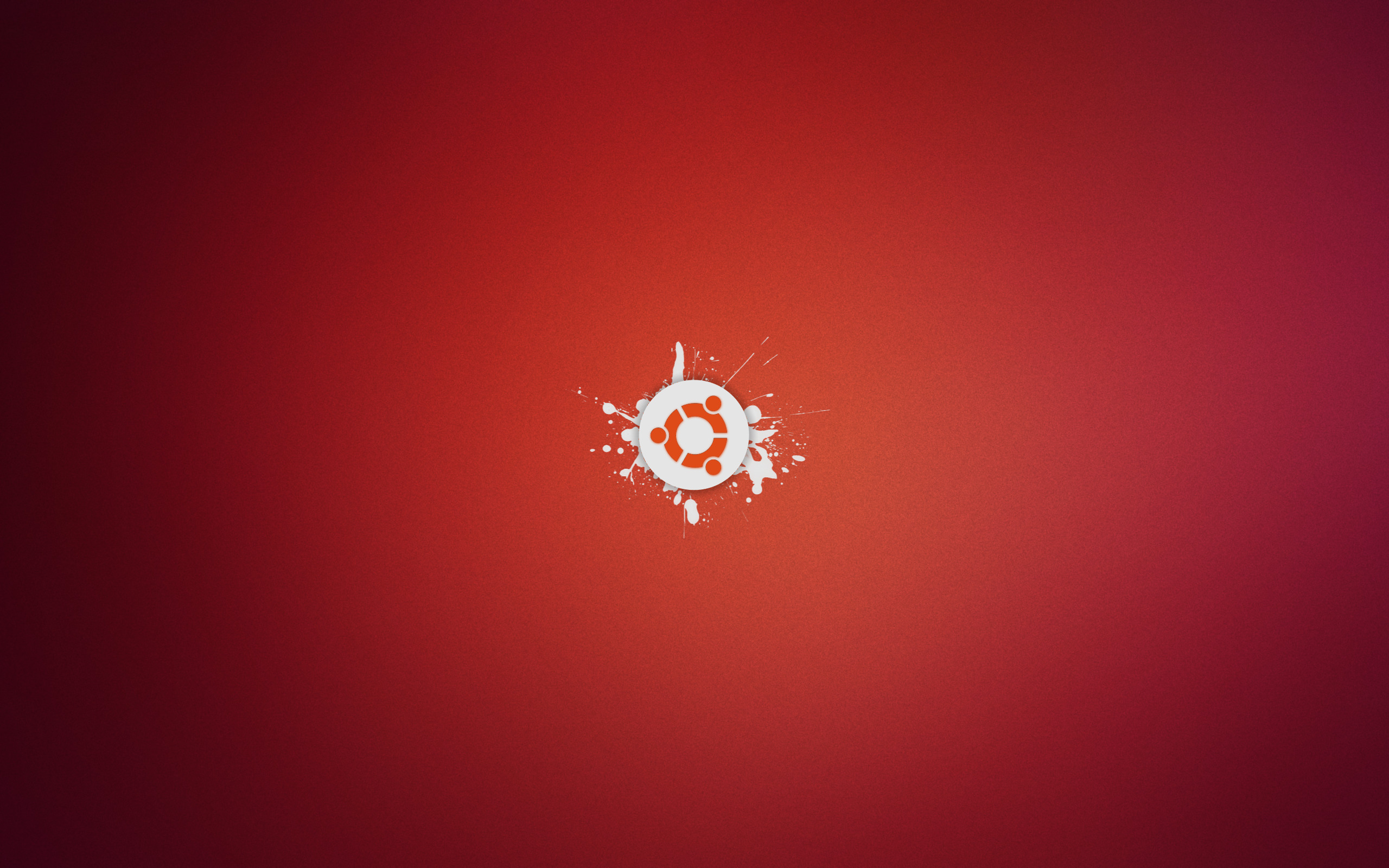 Ubuntu Logo on Red Gradient Background HD Wallpaper