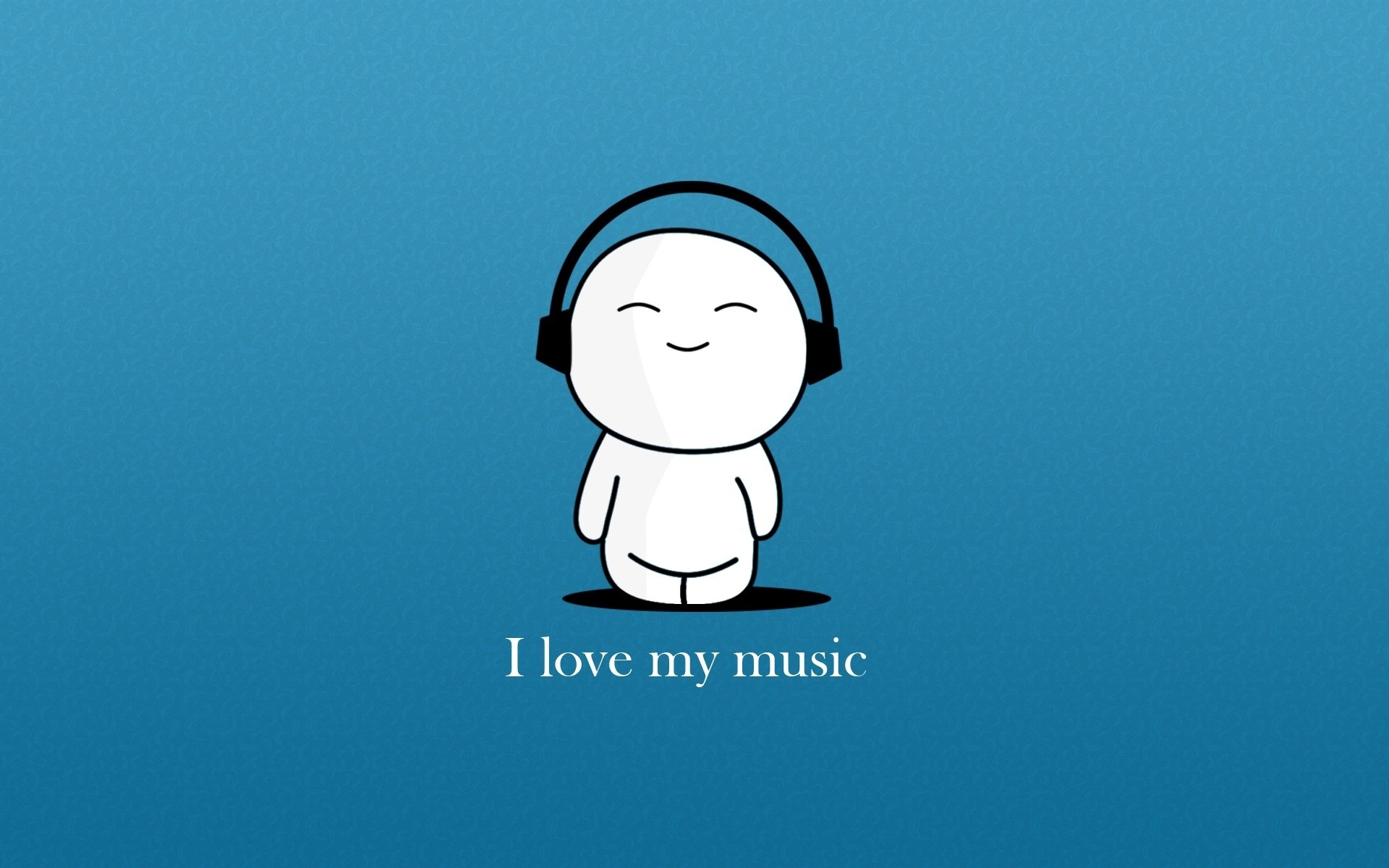 Cartoon character with headphones listening to music HD Wallpaper