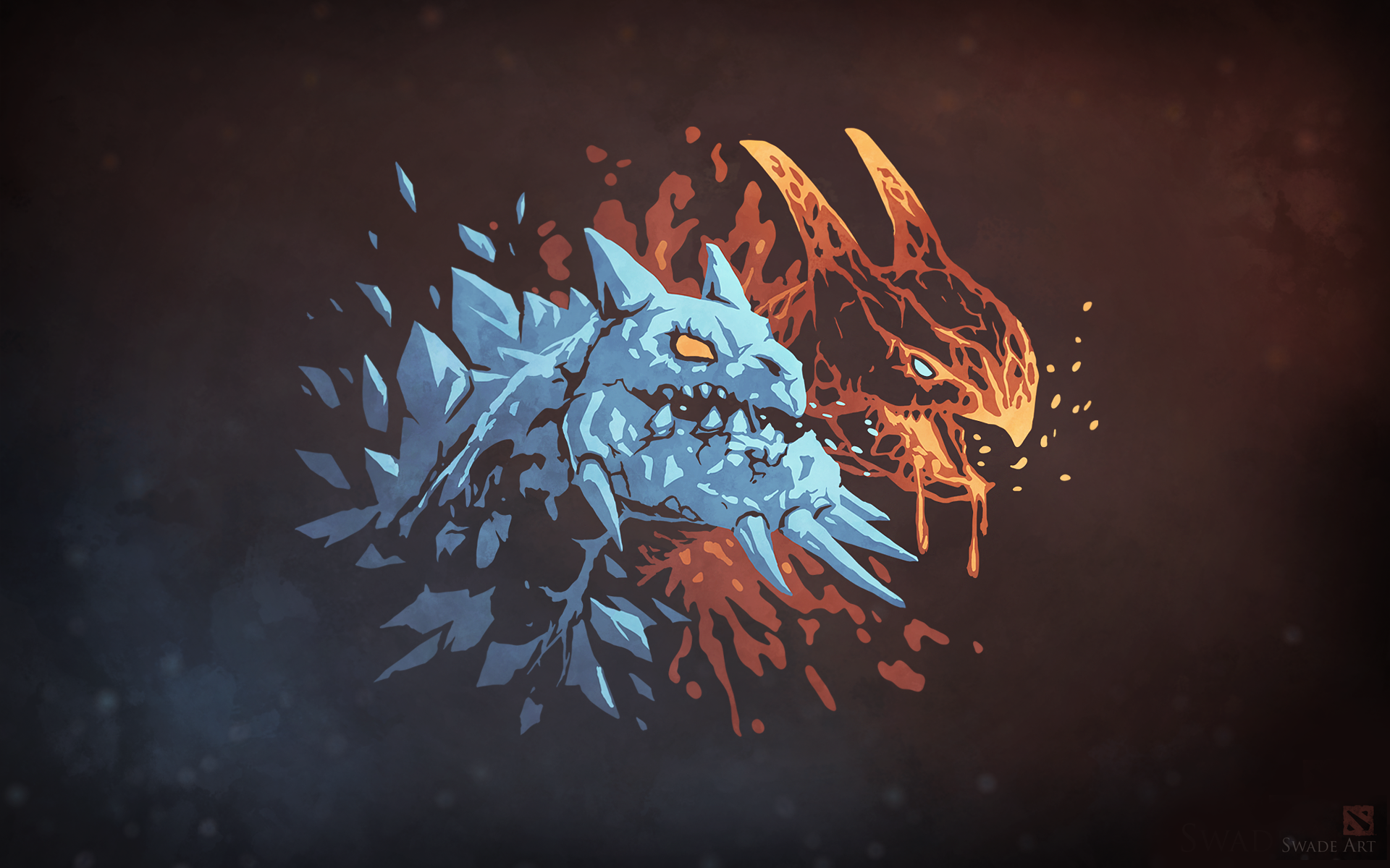 Ice and Fire creatures from DotA 2 HD Wallpaper