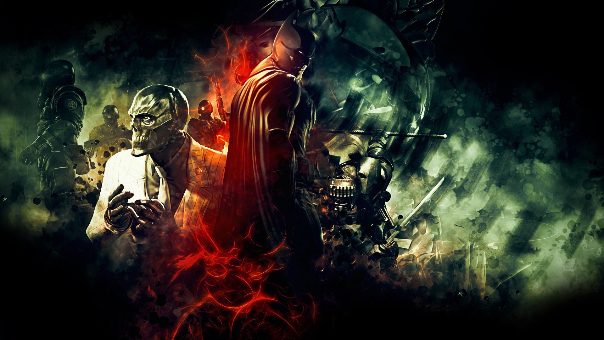 Batman and villains from Batman Arkham Origins HD Wallpaper