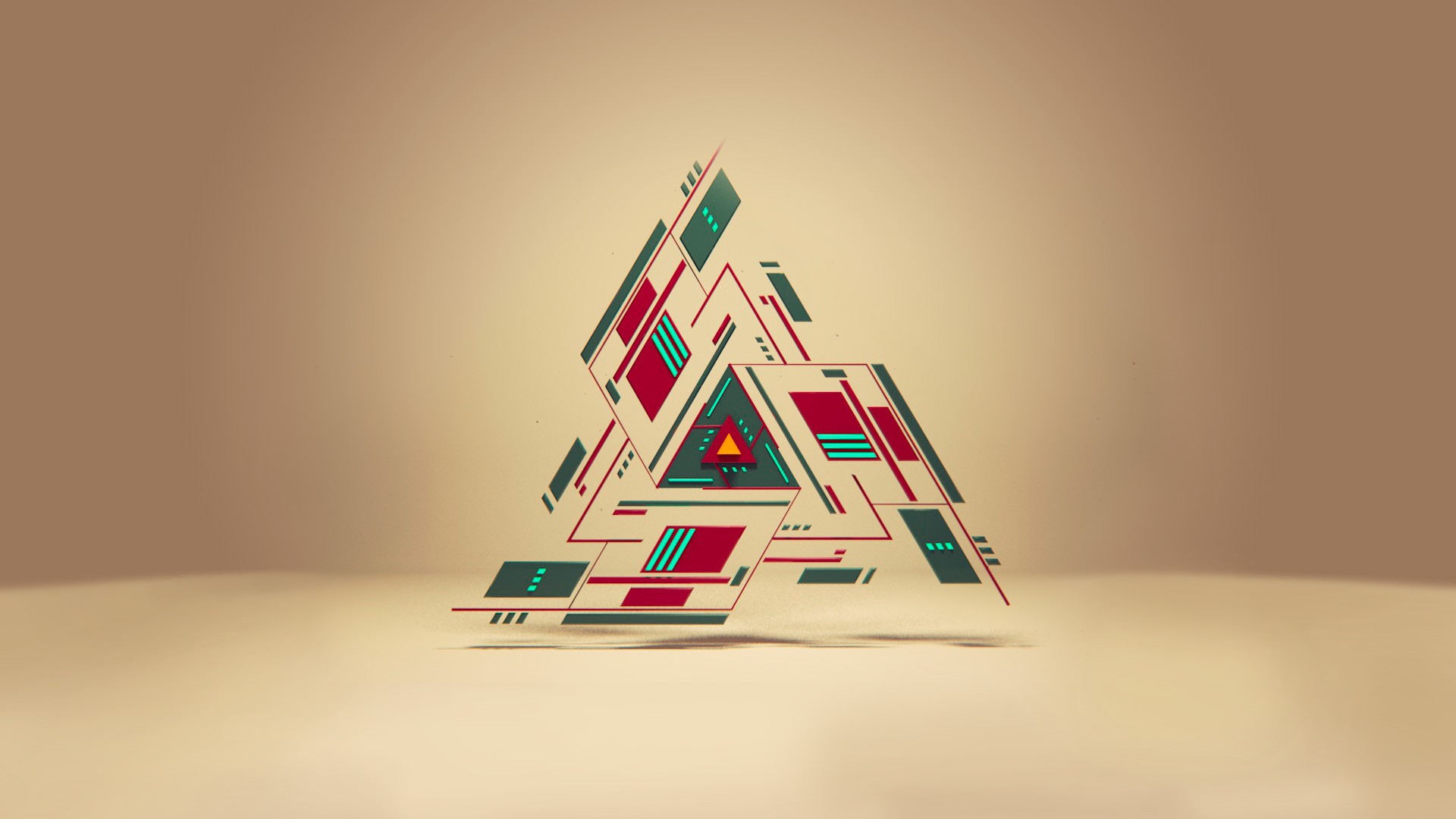 Abstract geometric triangle with lines and shapes HD Wallpaper