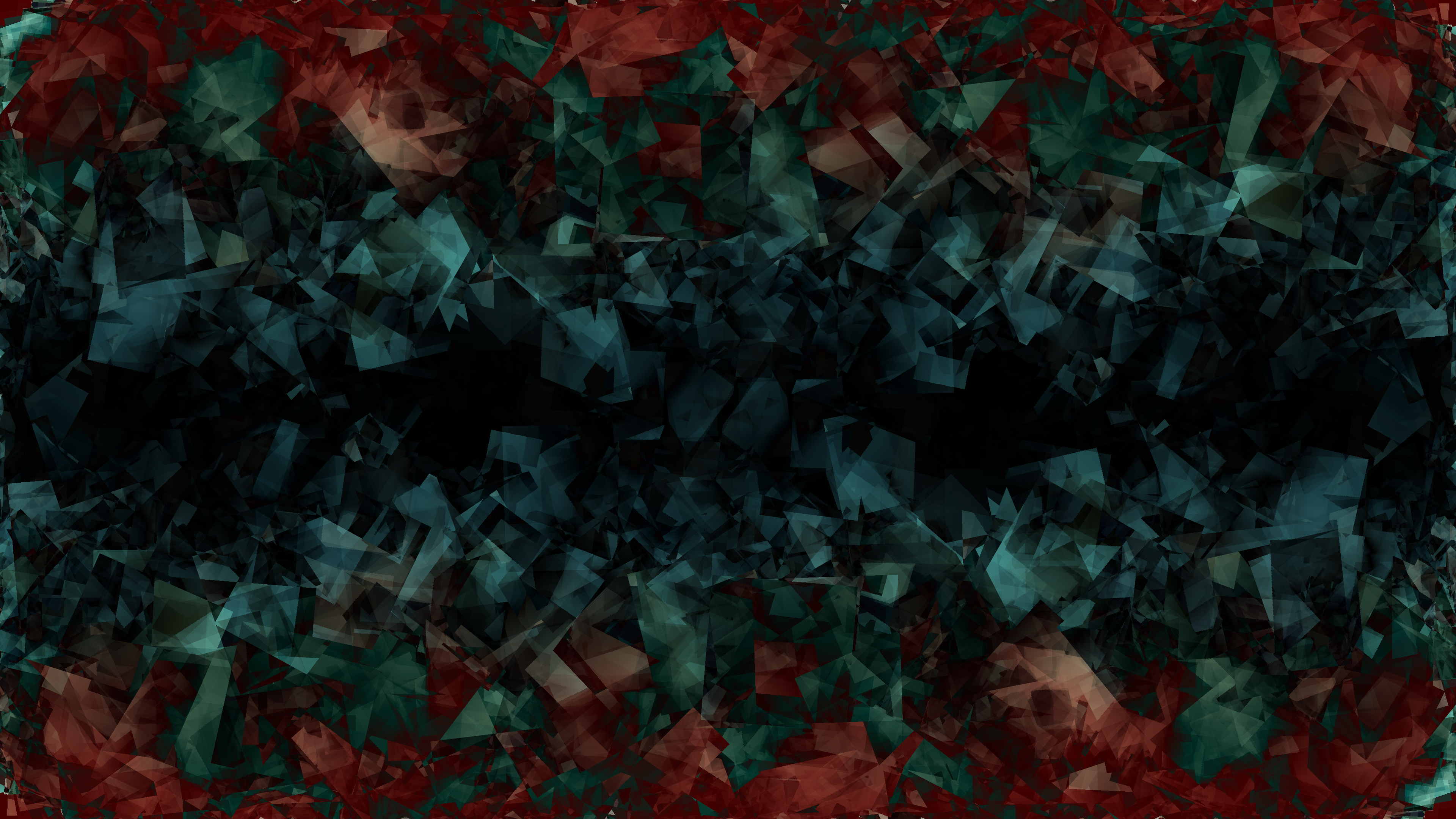 Abstract dark blue, green, and red crystal shards HD Wallpaper