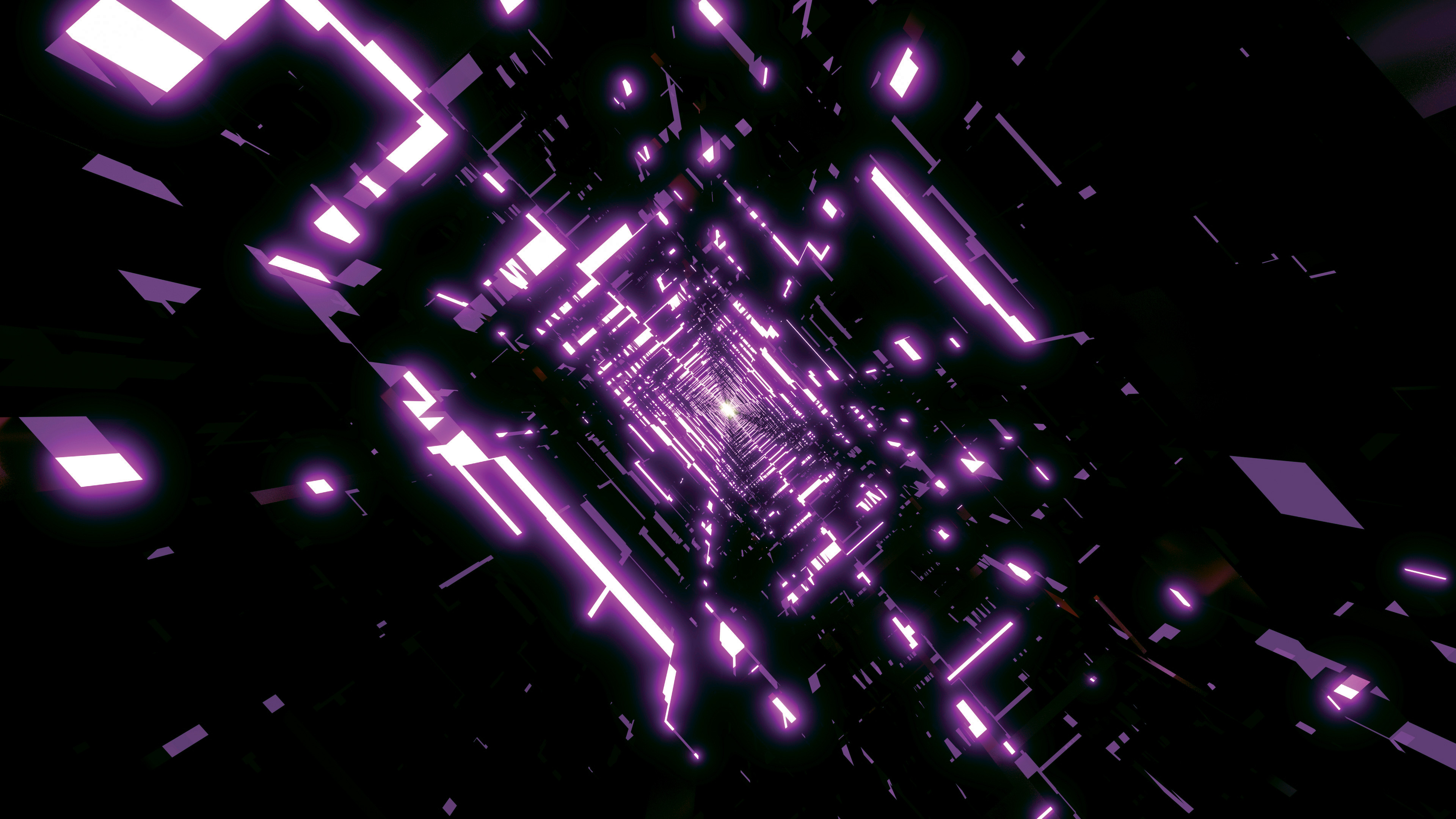 Abstract Purple Digital Art Tunnel HD Wallpaper