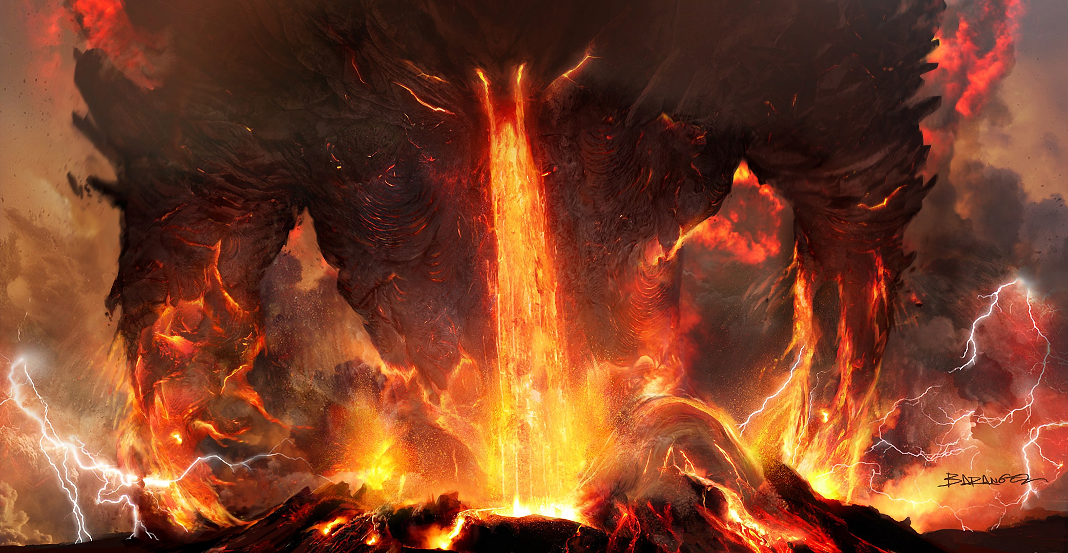 Wrath of the Titans Volcano Eruption HD Wallpaper