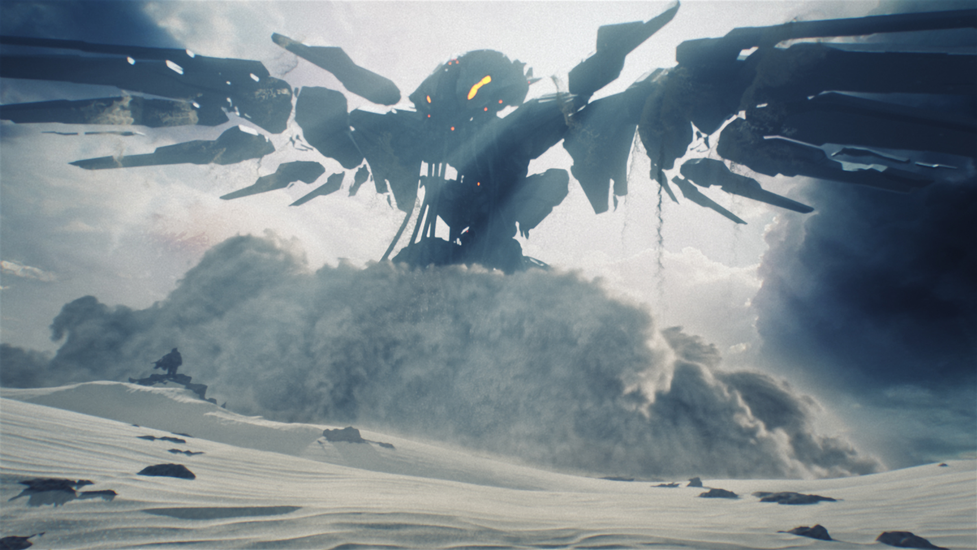 Giant alien machine in Halo HD Wallpaper