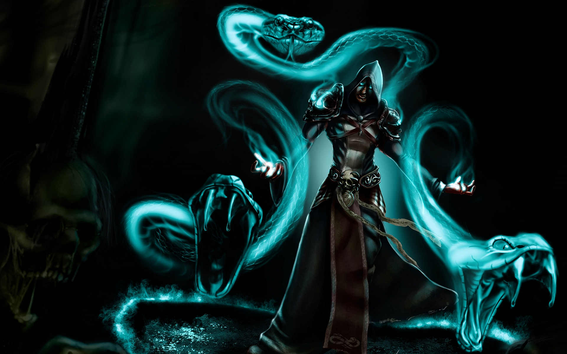 Viper Lord with spectral snakes HD Wallpaper