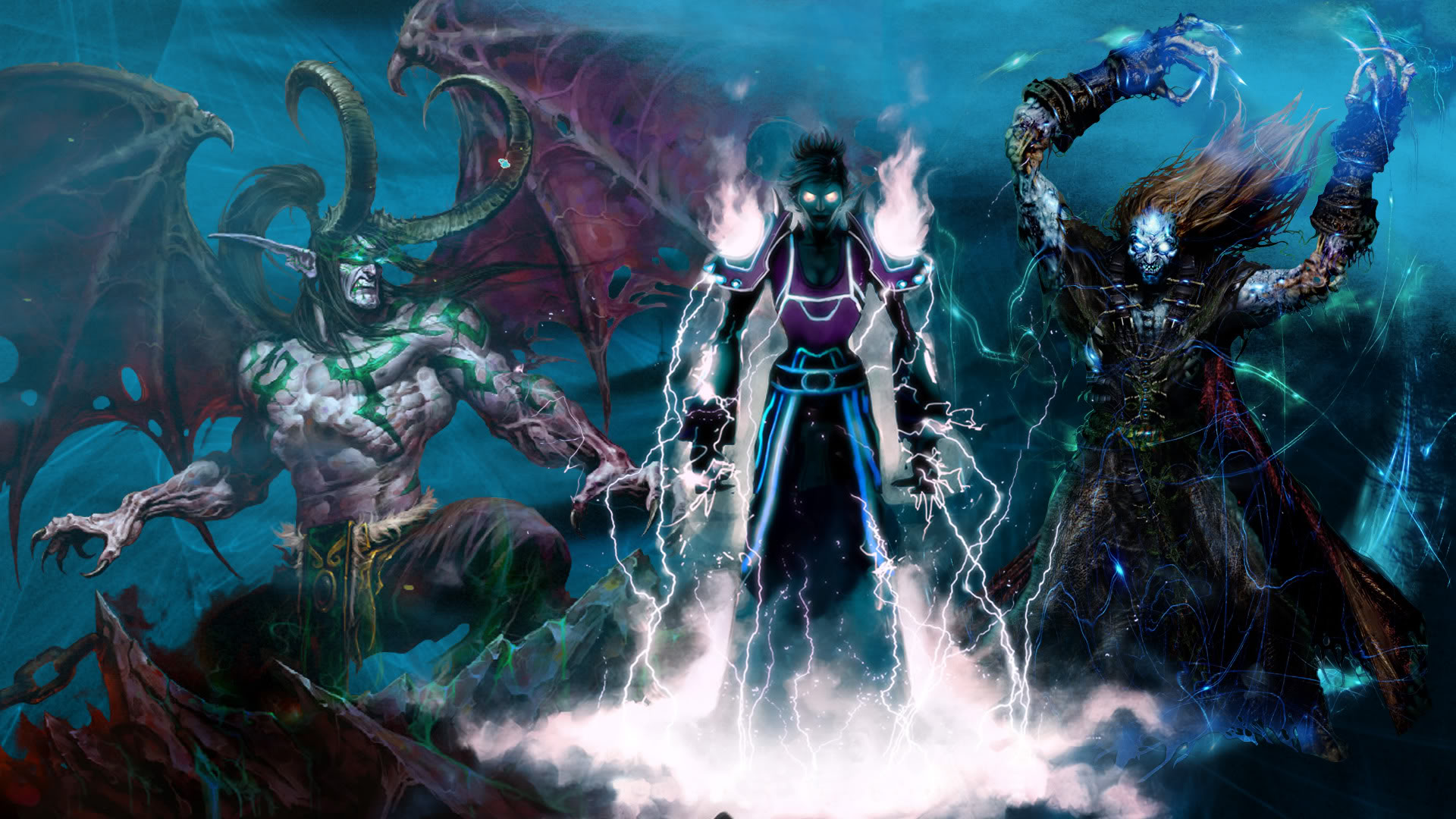 Illidan, Mage, and Undead from World of Warcraft HD Wallpaper