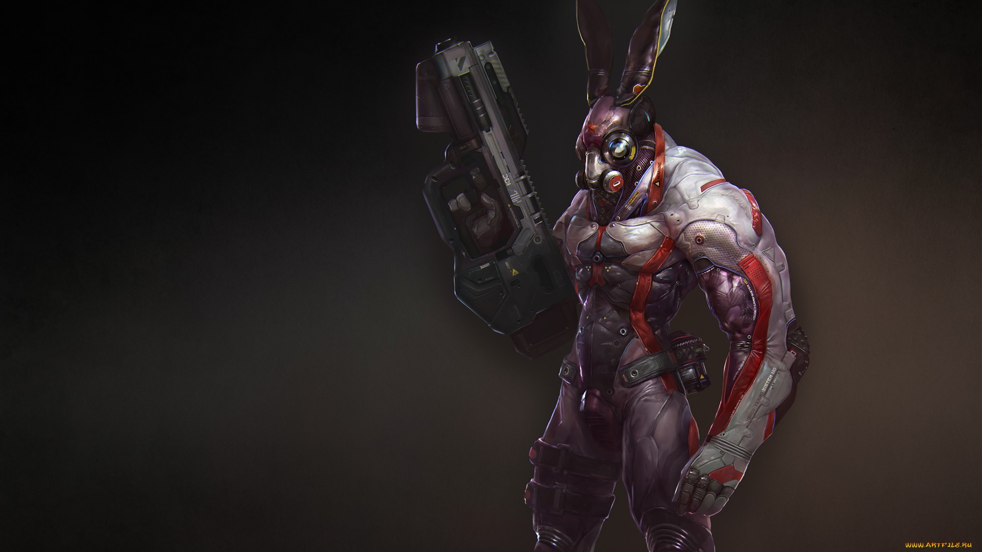 Sci-fi creature with a gun HD Wallpaper
