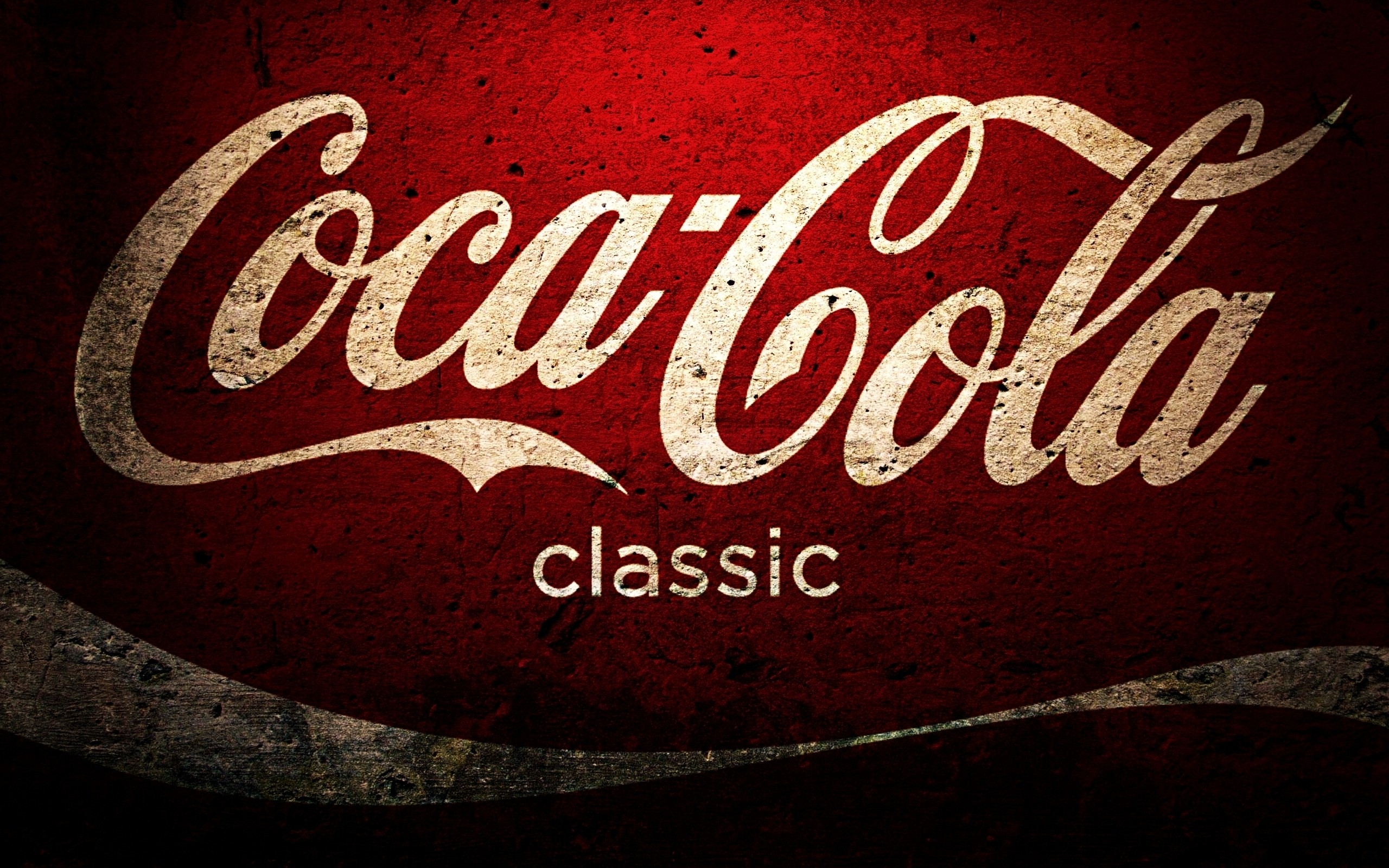 Coca-Cola Classic Logo on Red Textured Background HD Wallpaper
