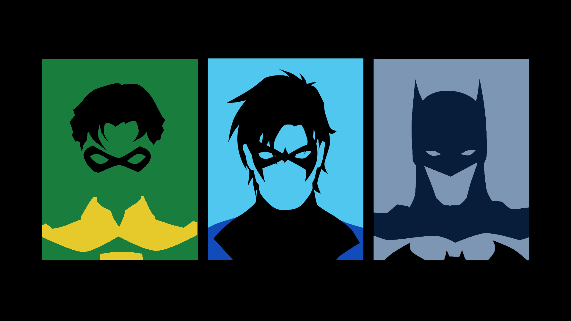 Robin, Nightwing, and Batman from DC Comics HD Wallpaper