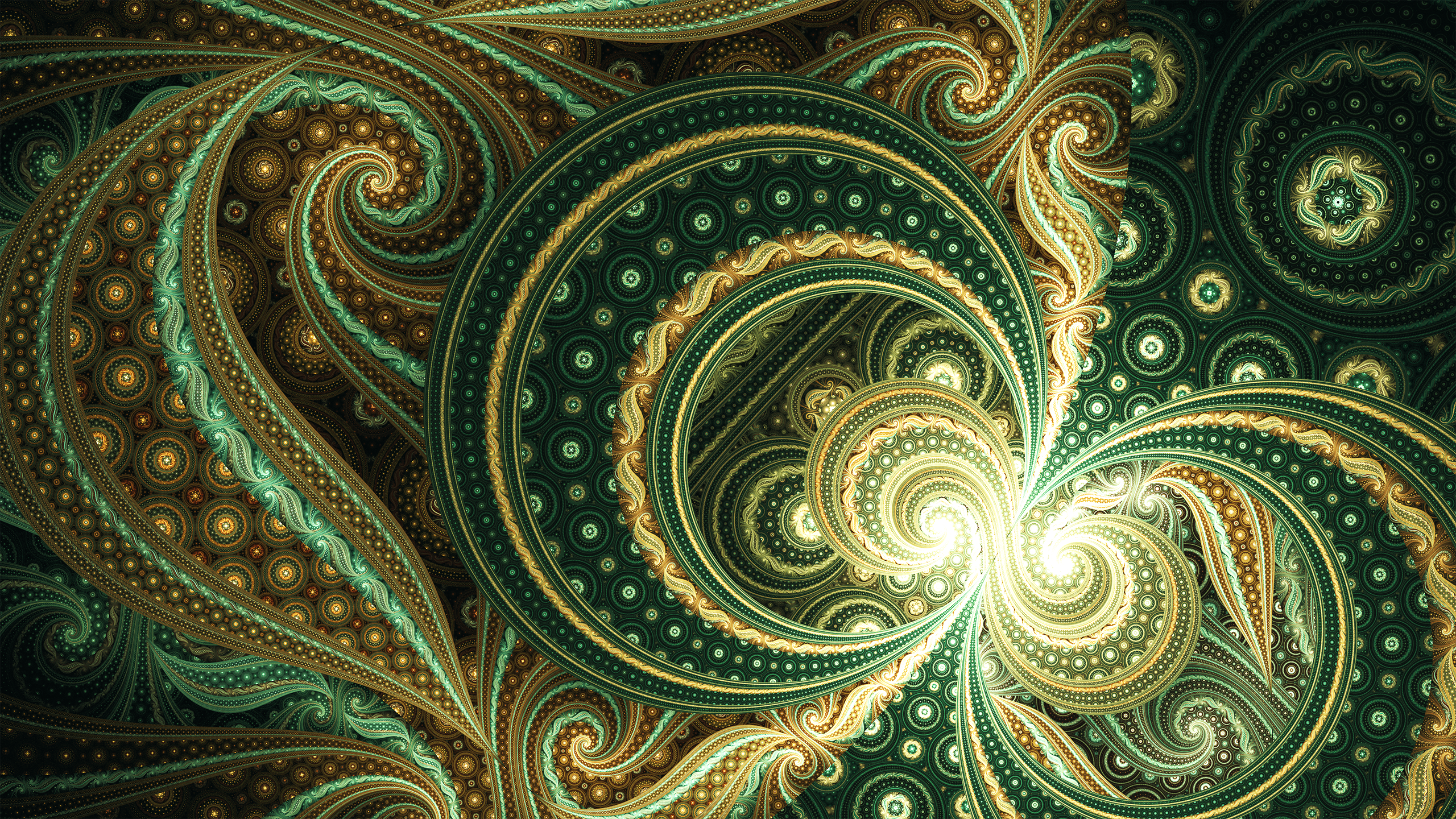Abstract Green Fractal Digital Art HD Wallpaper