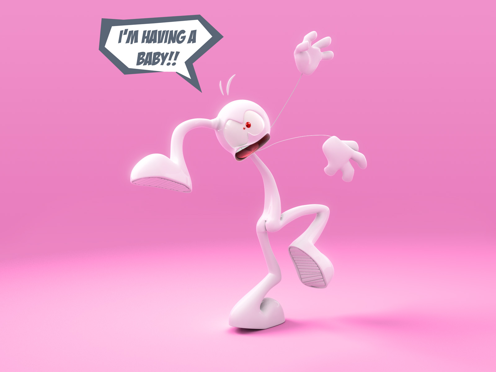 Funny character announcing pregnancy HD Wallpaper