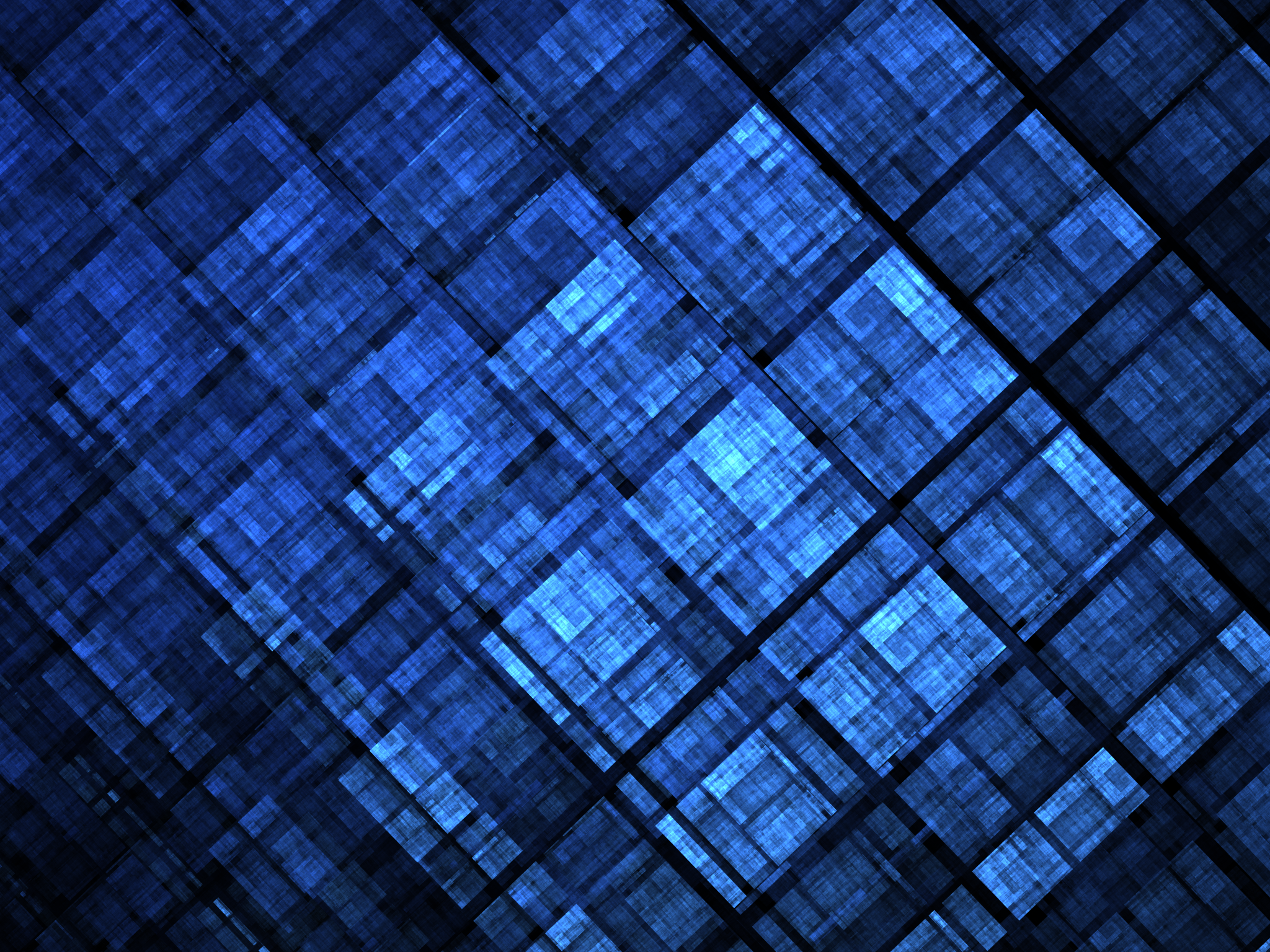 Blue Abstract Fractal Pattern with Square Texture HD Wallpaper