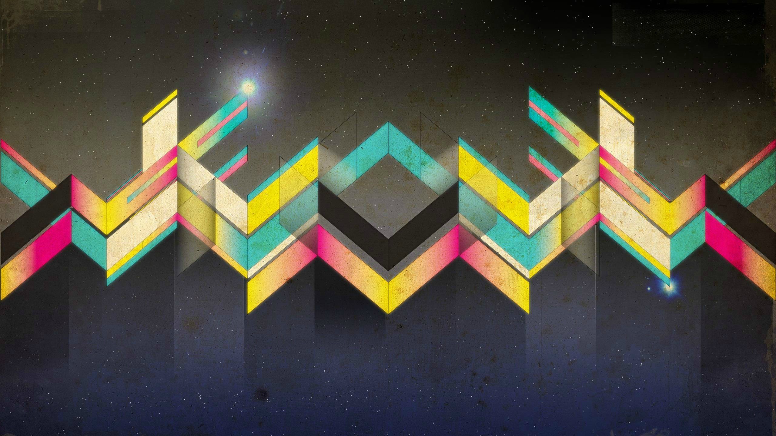 Abstract geometric pattern with vibrant colors HD Wallpaper