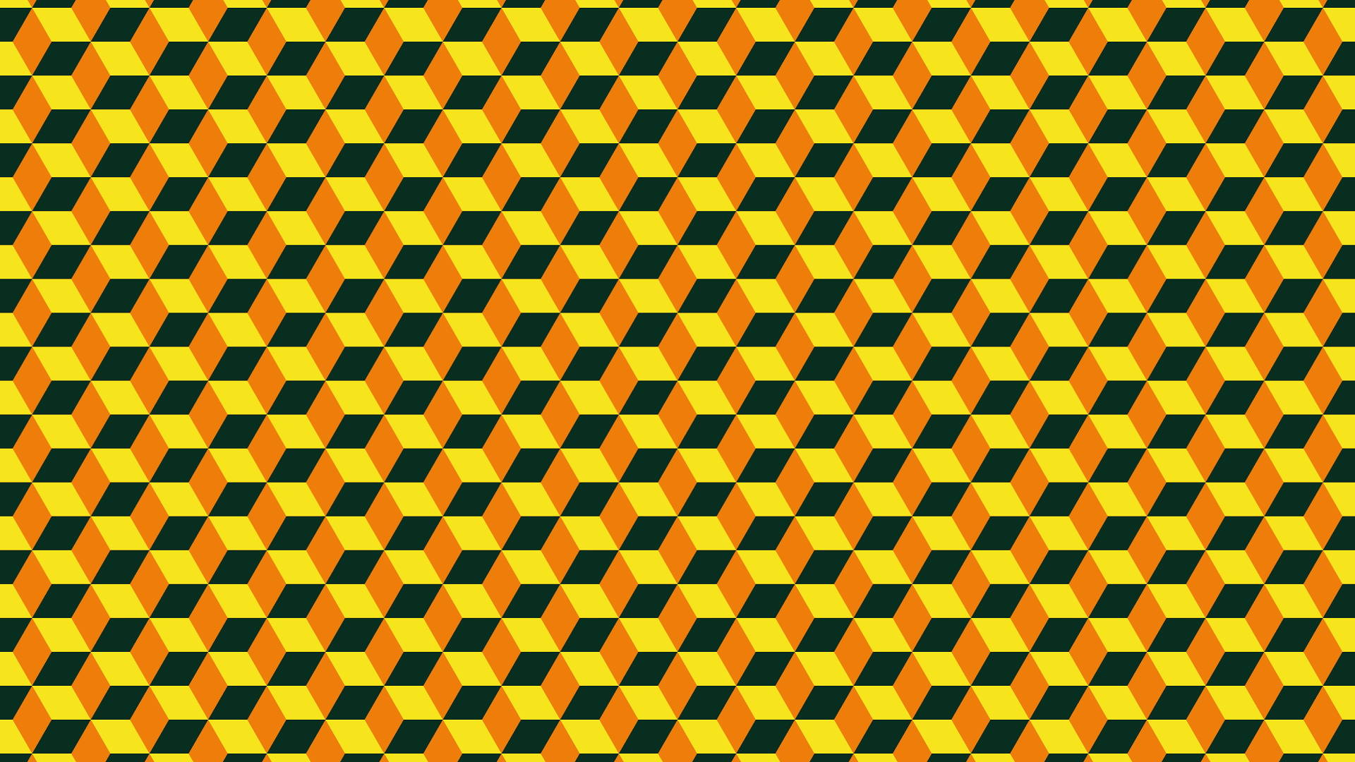 Abstract geometric pattern with yellow and orange cubes HD Wallpaper