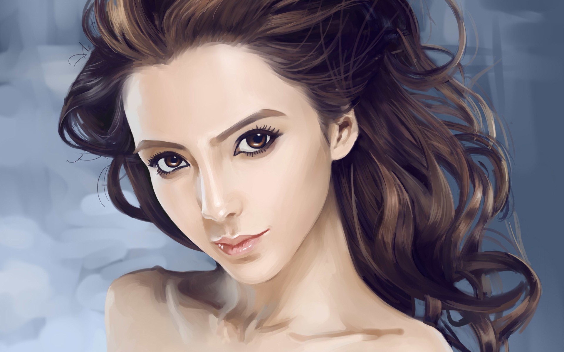 Painting of a woman's face HD Wallpaper