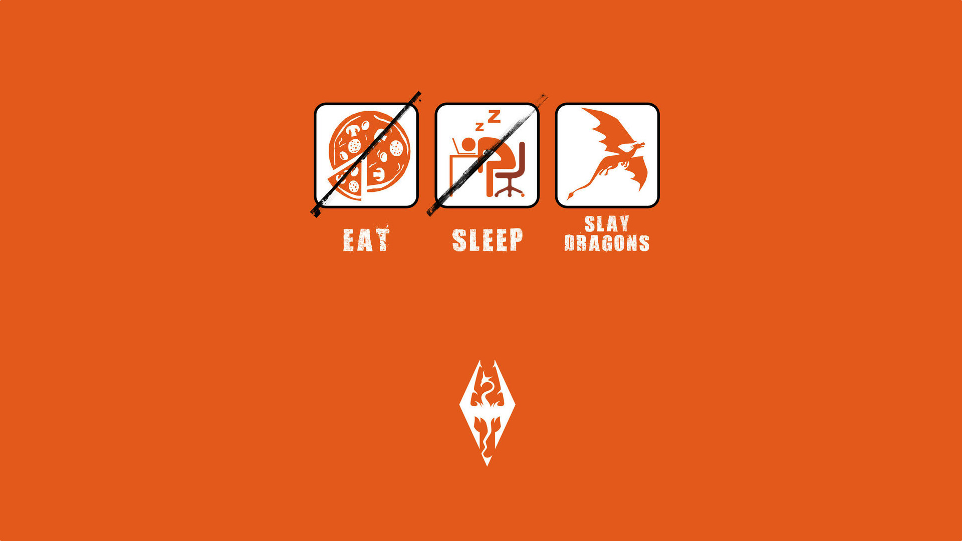 The Elder Scrolls V: Skyrim Eat Sleep Slay Dragons HD Wallpaper