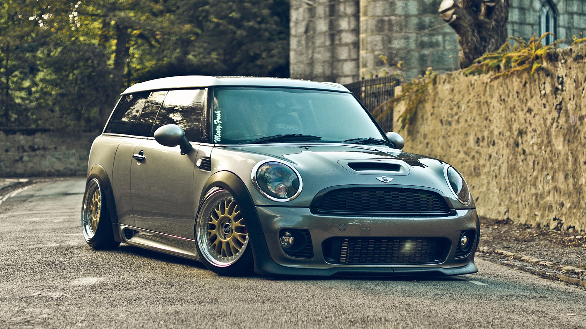 Modified Mini Cooper on a Road HD Wallpaper