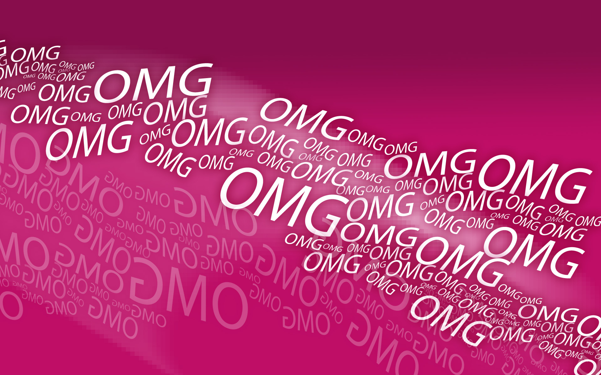 OMG text pattern on pink background HD Wallpaper