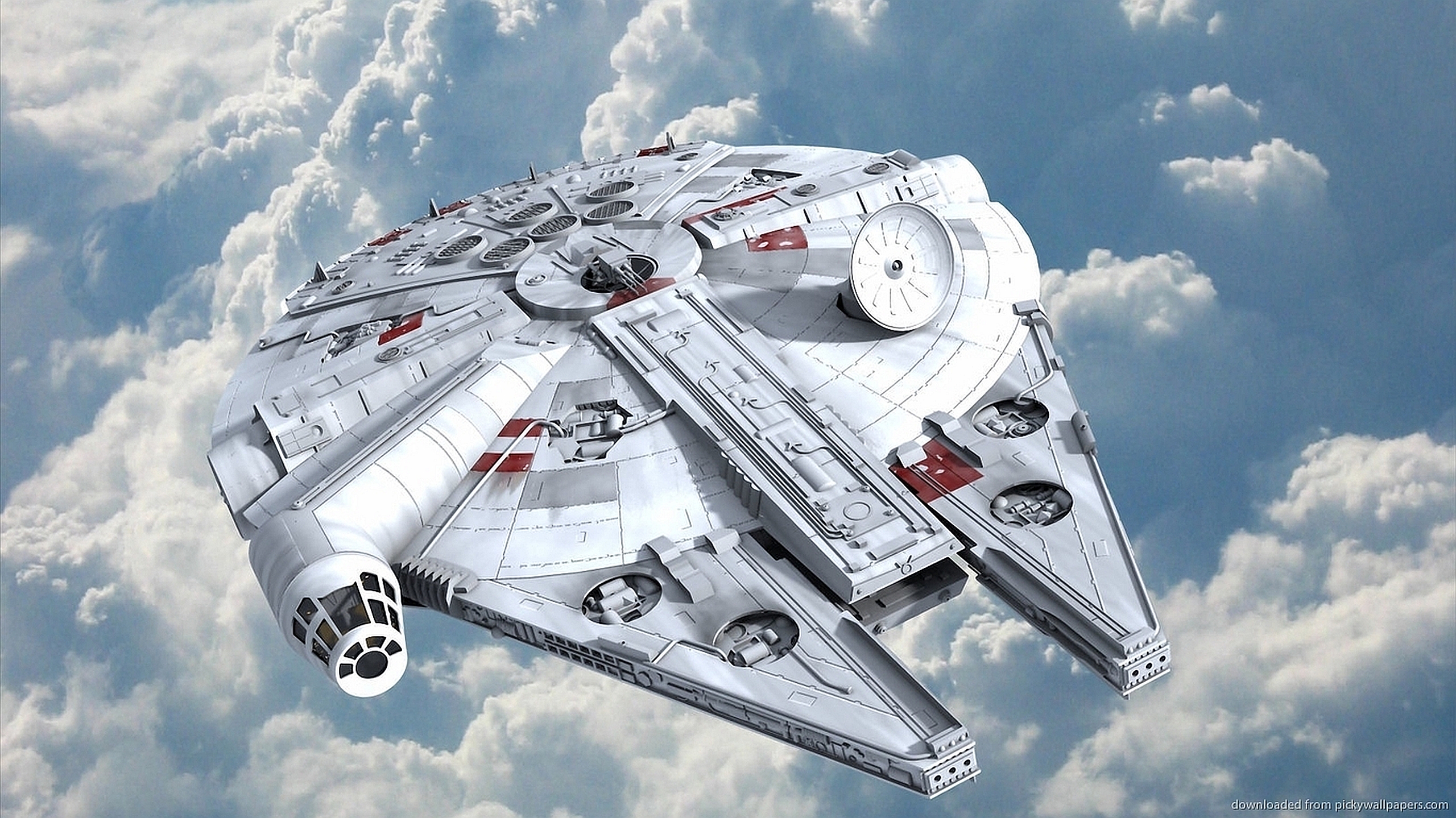 Millennium Falcon in clouds HD Wallpaper