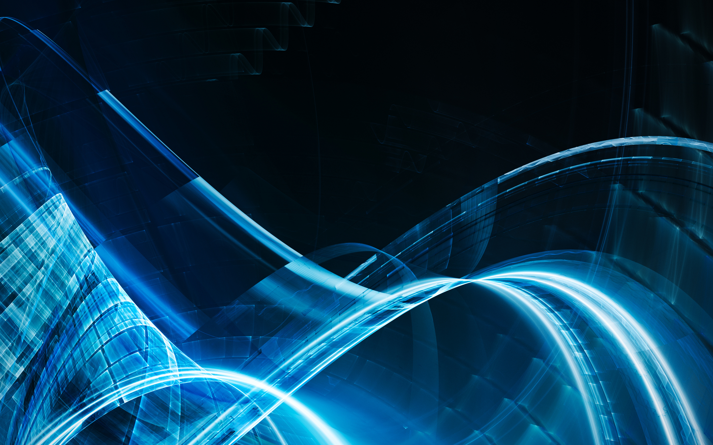 Abstract blue and black digital art HD Wallpaper