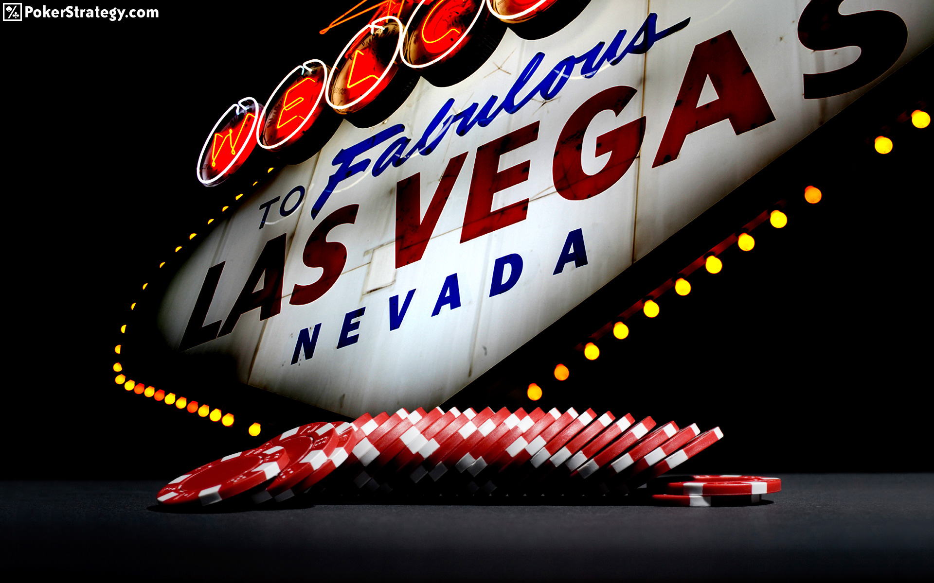 Welcome to Fabulous Las Vegas sign with poker chips HD Wallpaper