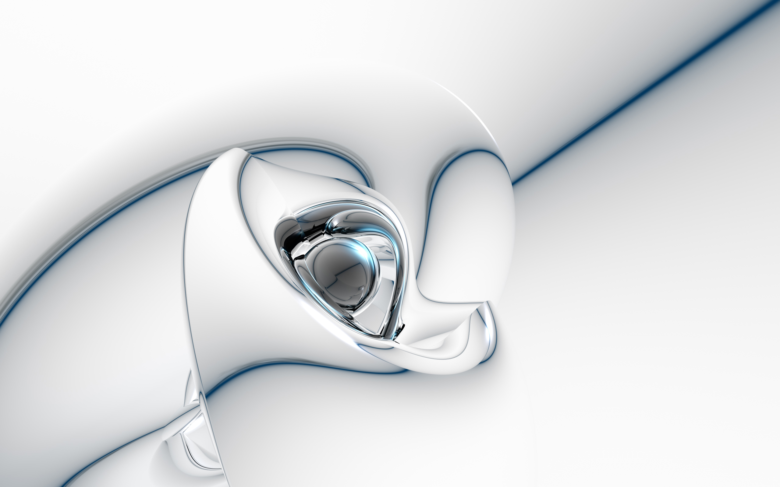 Abstract White and Blue Swirls HD Wallpaper