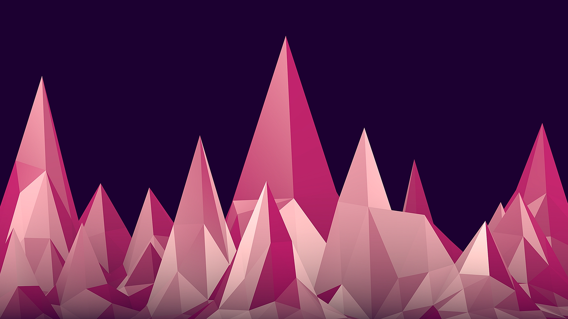 Abstract pink geometric mountain landscape HD Wallpaper