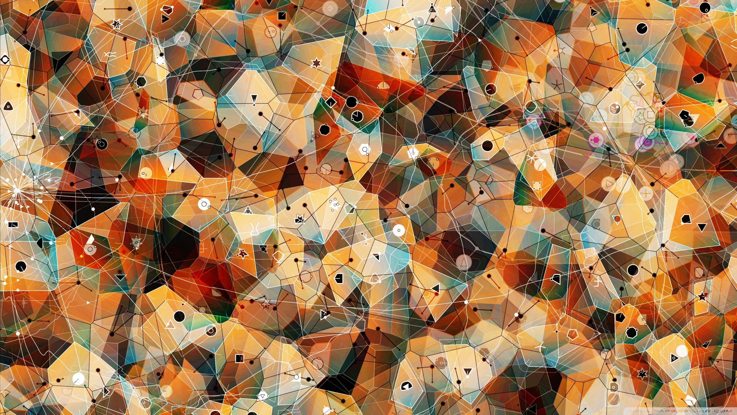 Abstract digital art pattern with geometric shapes and lines HD Wallpaper