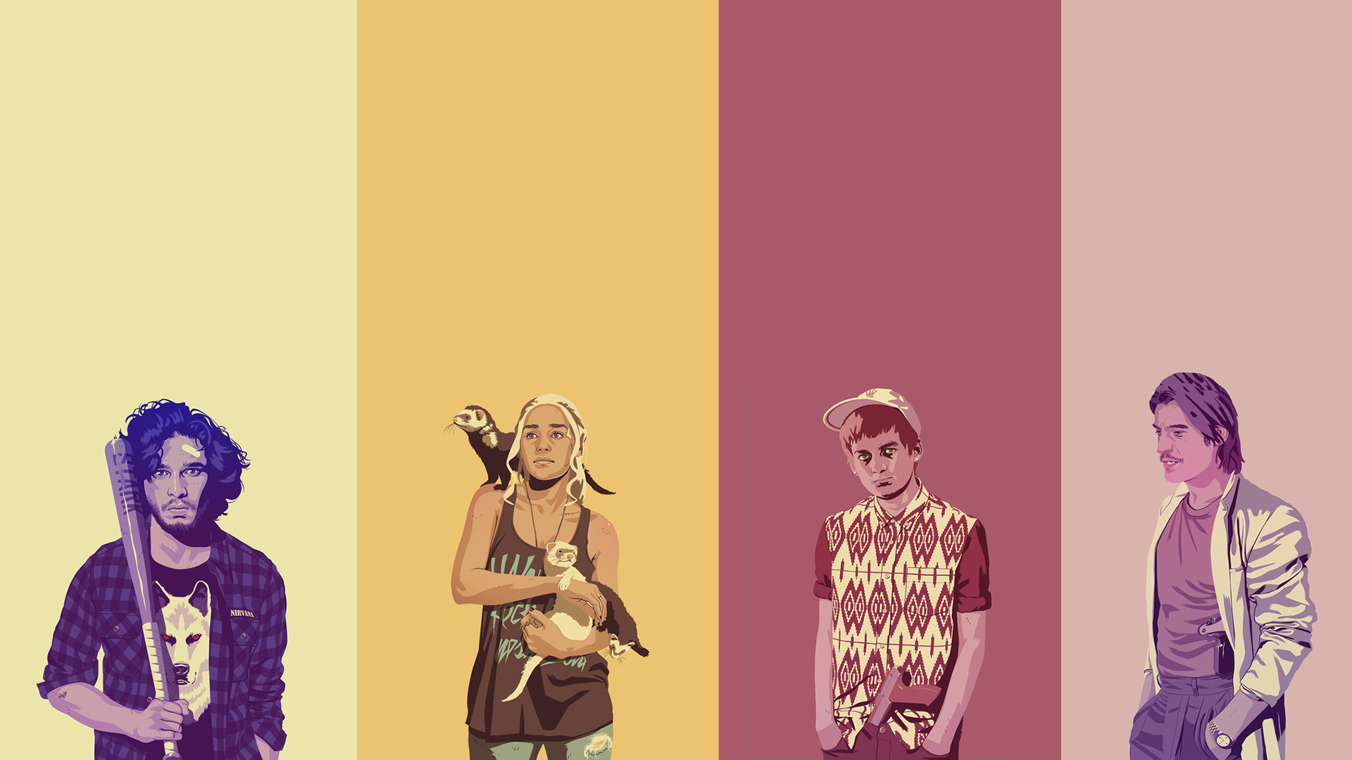 Jon Snow, Daenerys Targaryen, and other characters HD Wallpaper