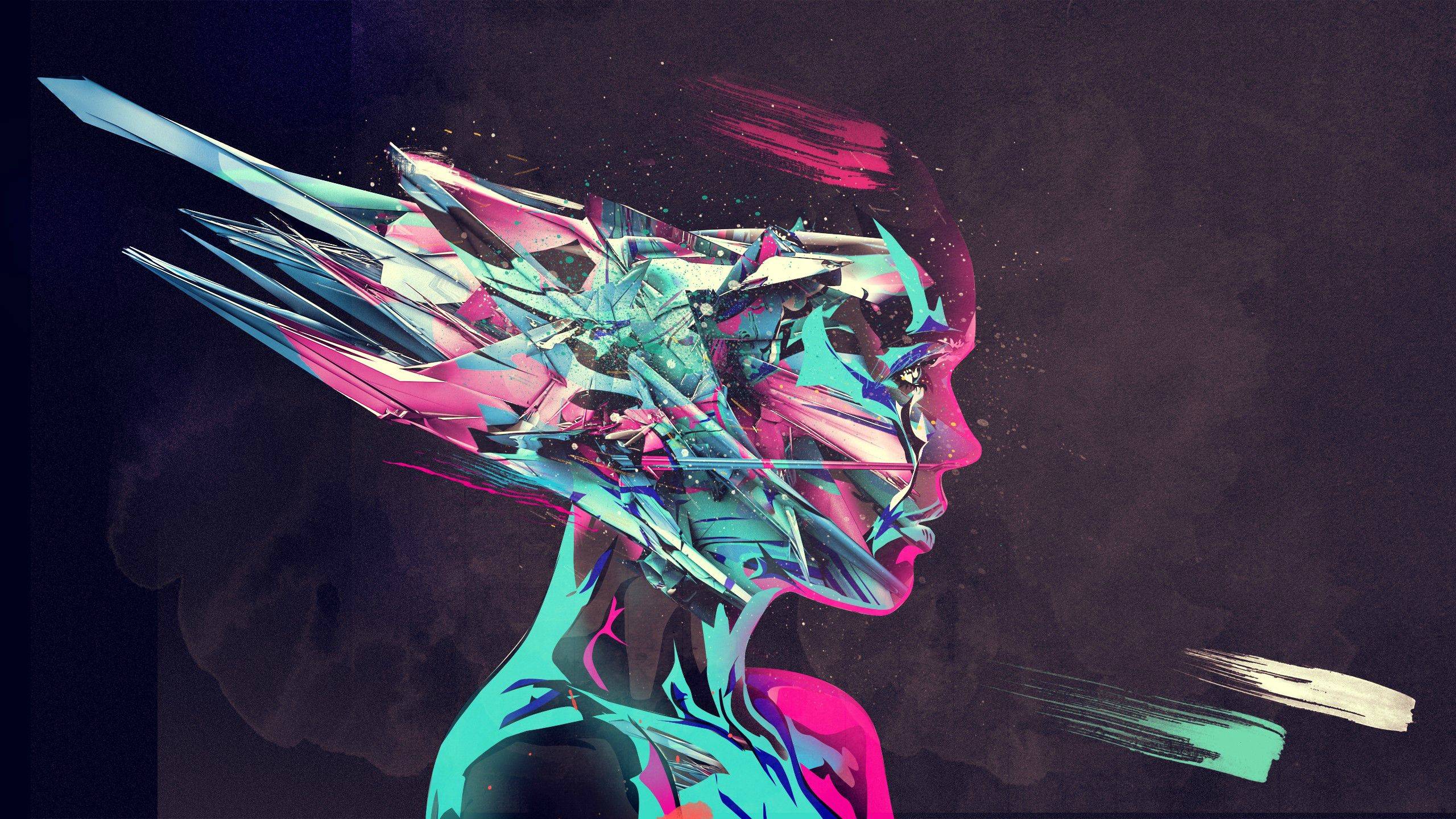 Abstract digital art of a woman's head HD Wallpaper