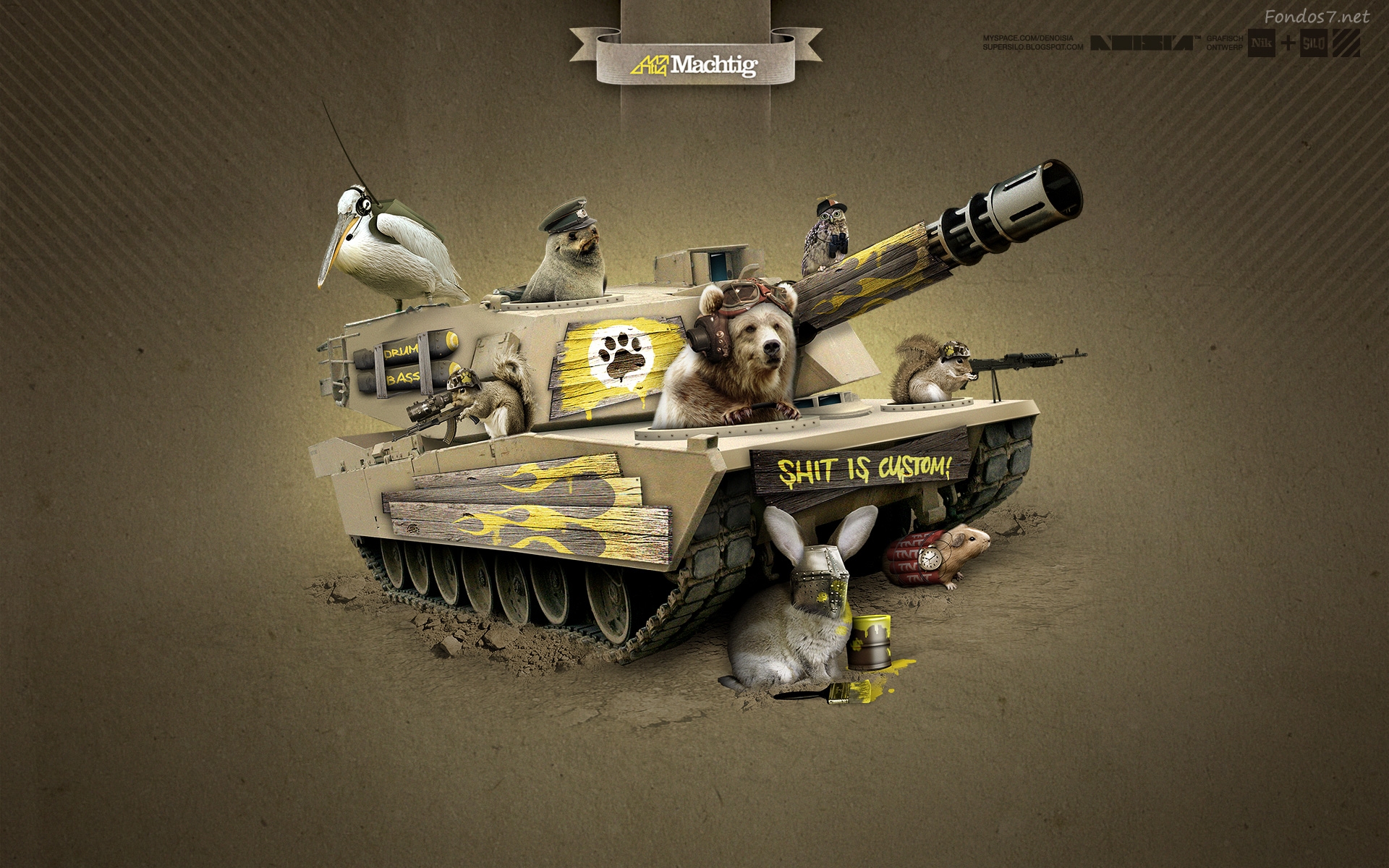 Animals on a custom tank HD Wallpaper