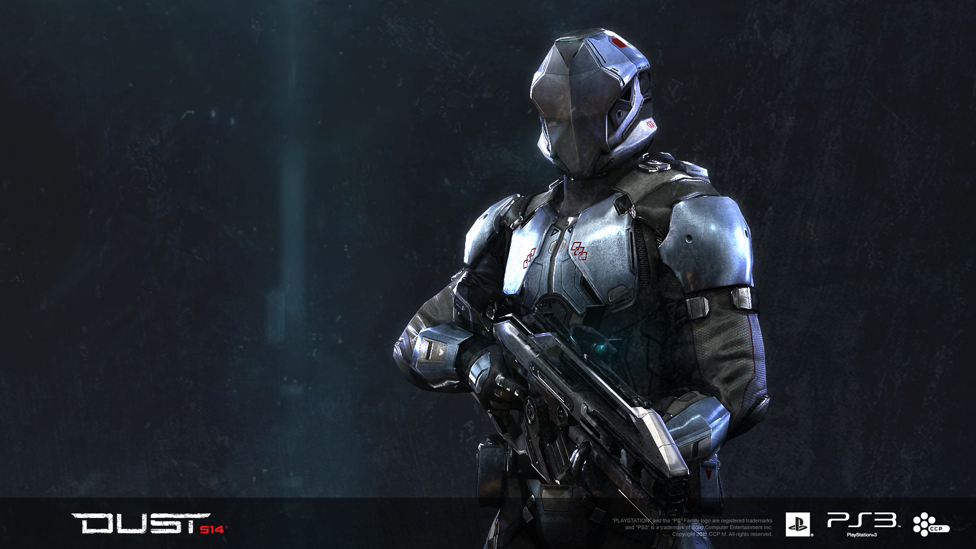 Soldier in armor holding a weapon from Dust 514 HD Wallpaper