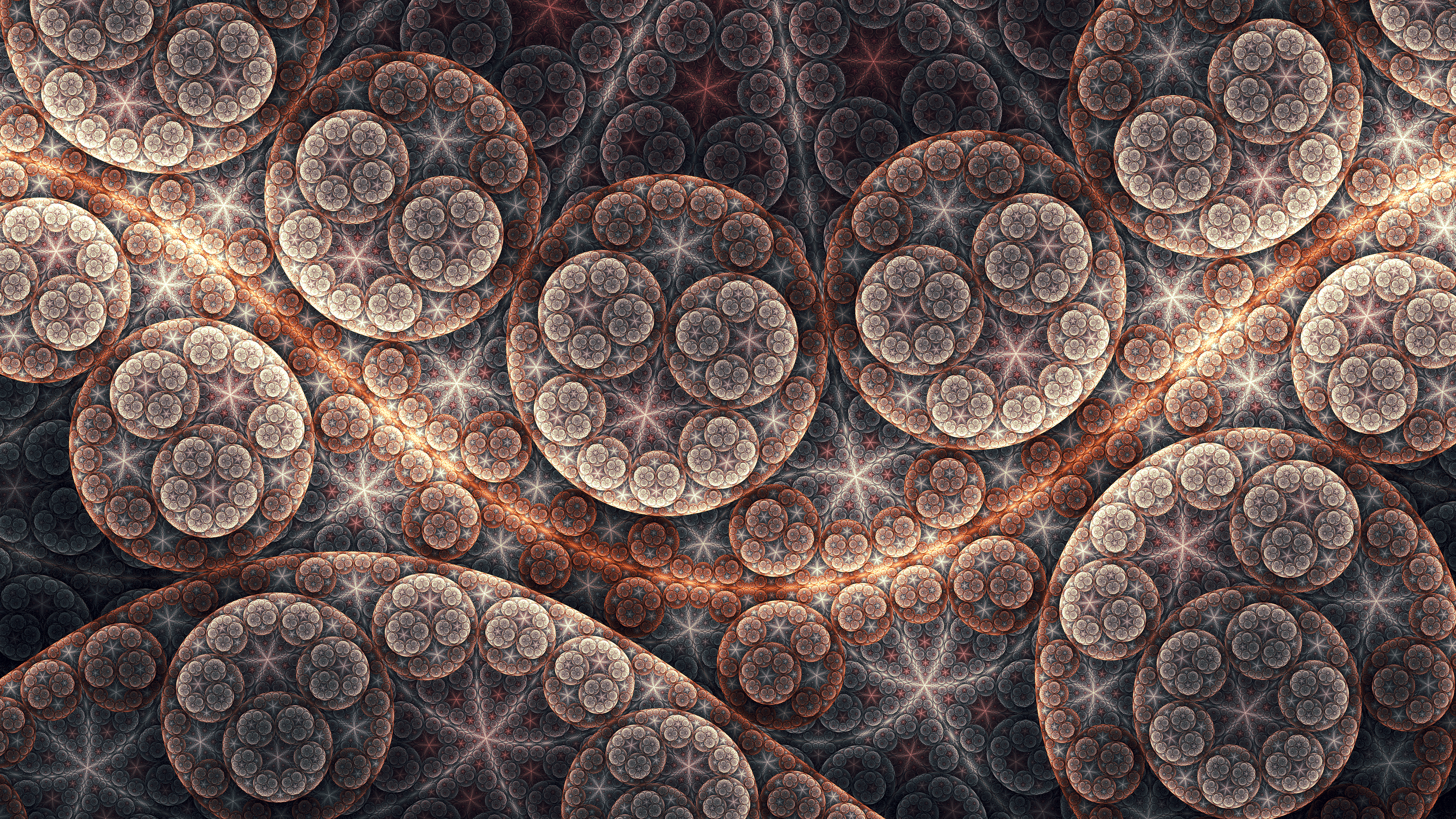 Fractal pattern with circular and star-like shapes HD Wallpaper