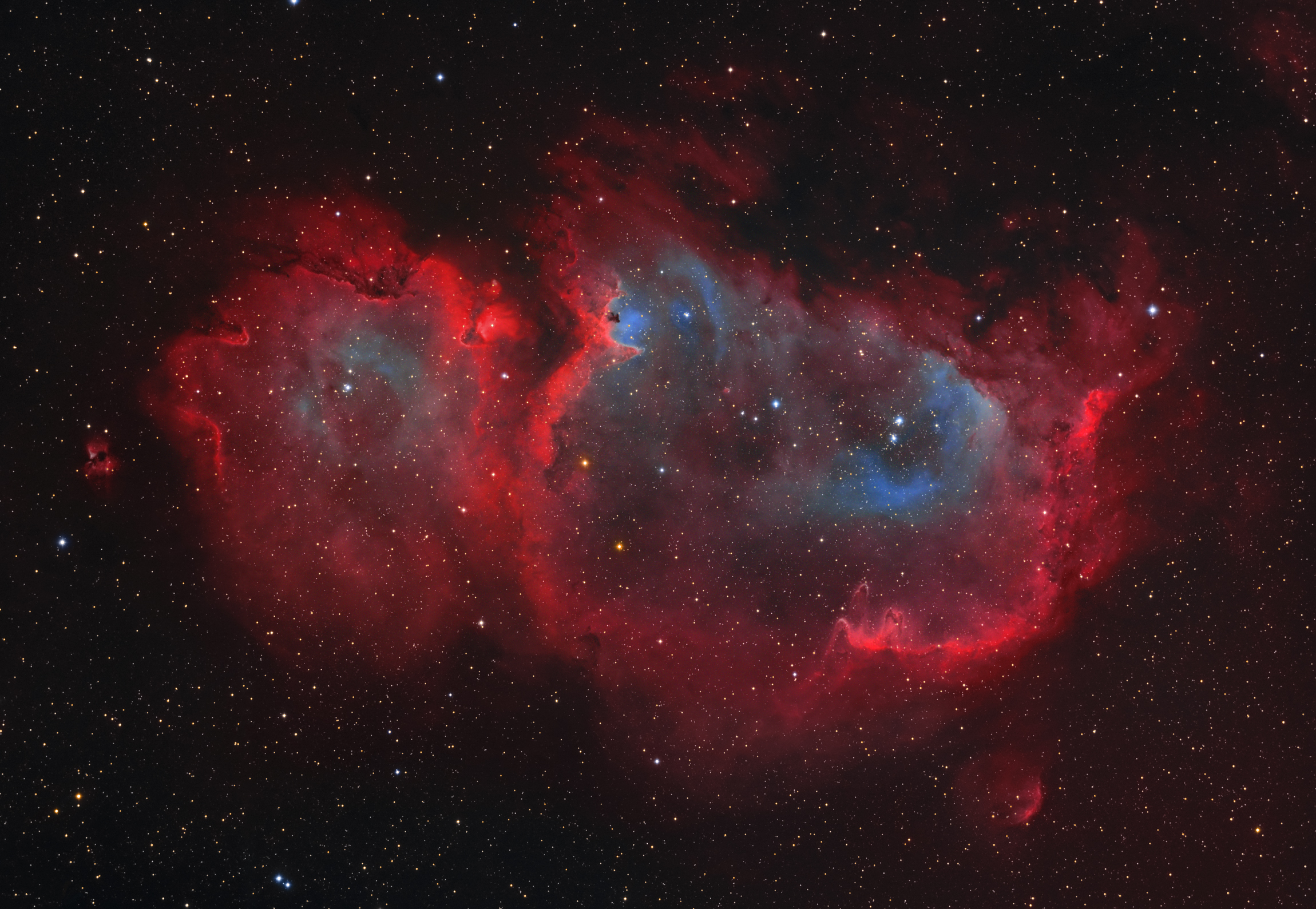 Red Nebula with Stars in Space HD Wallpaper