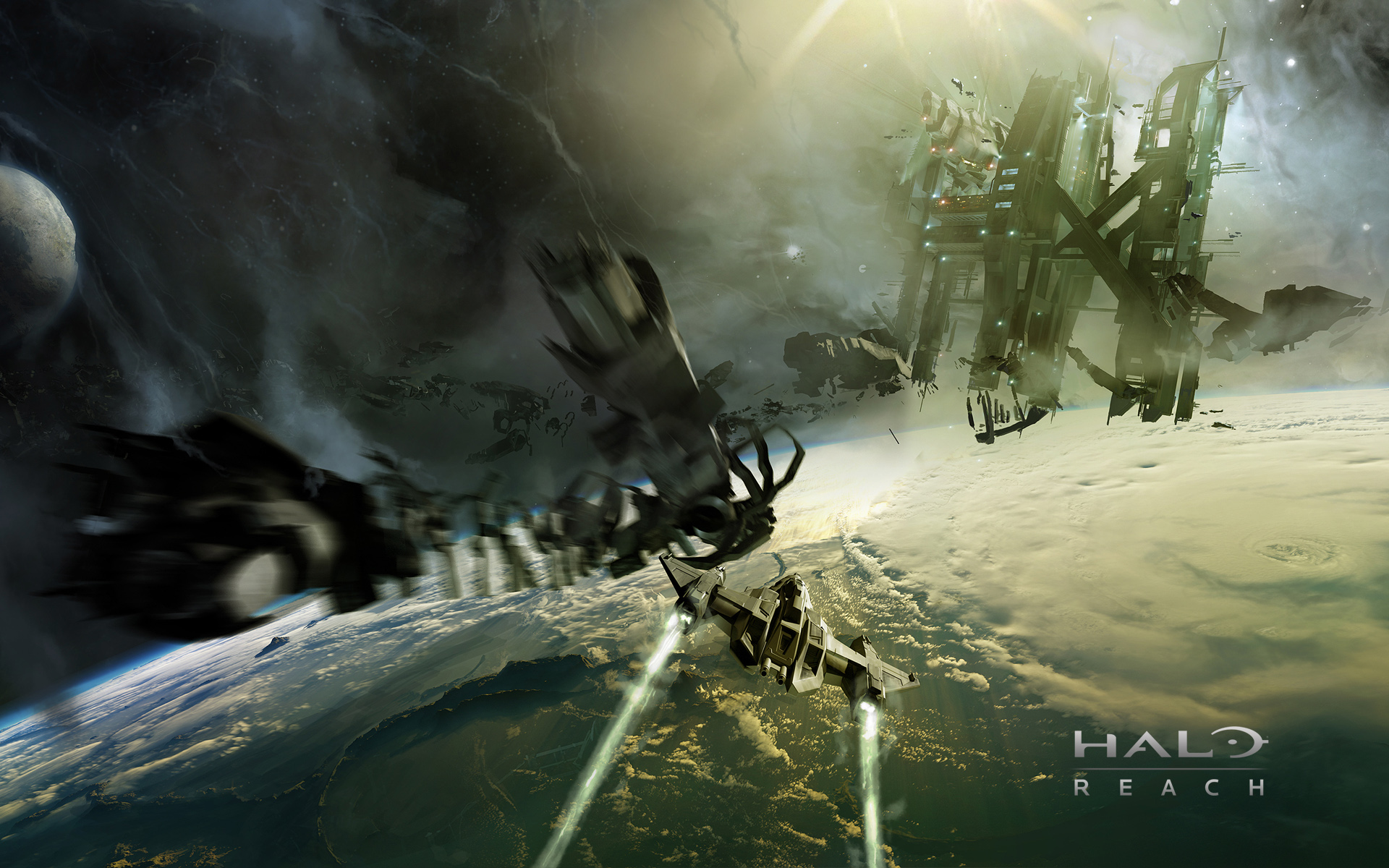 Halo: Reach Space Battle HD Wallpaper