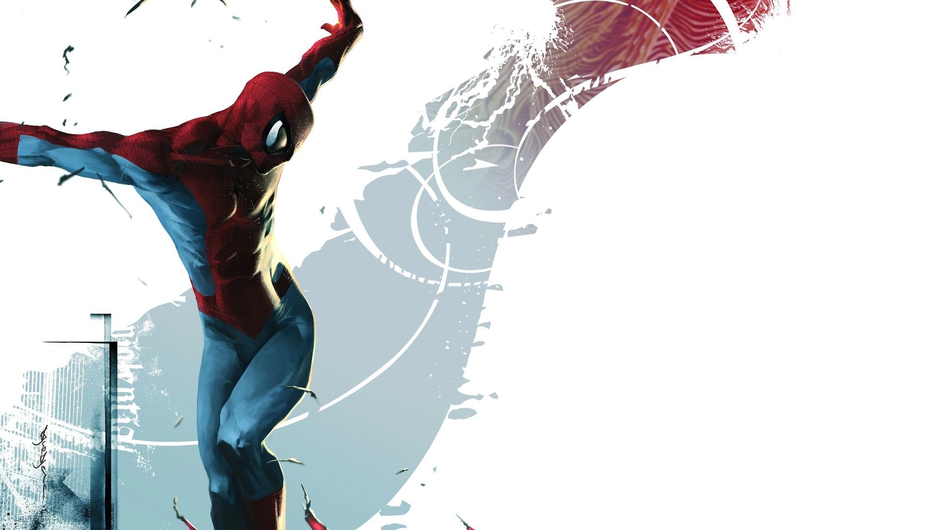 Spider-Man in a dynamic pose HD Wallpaper