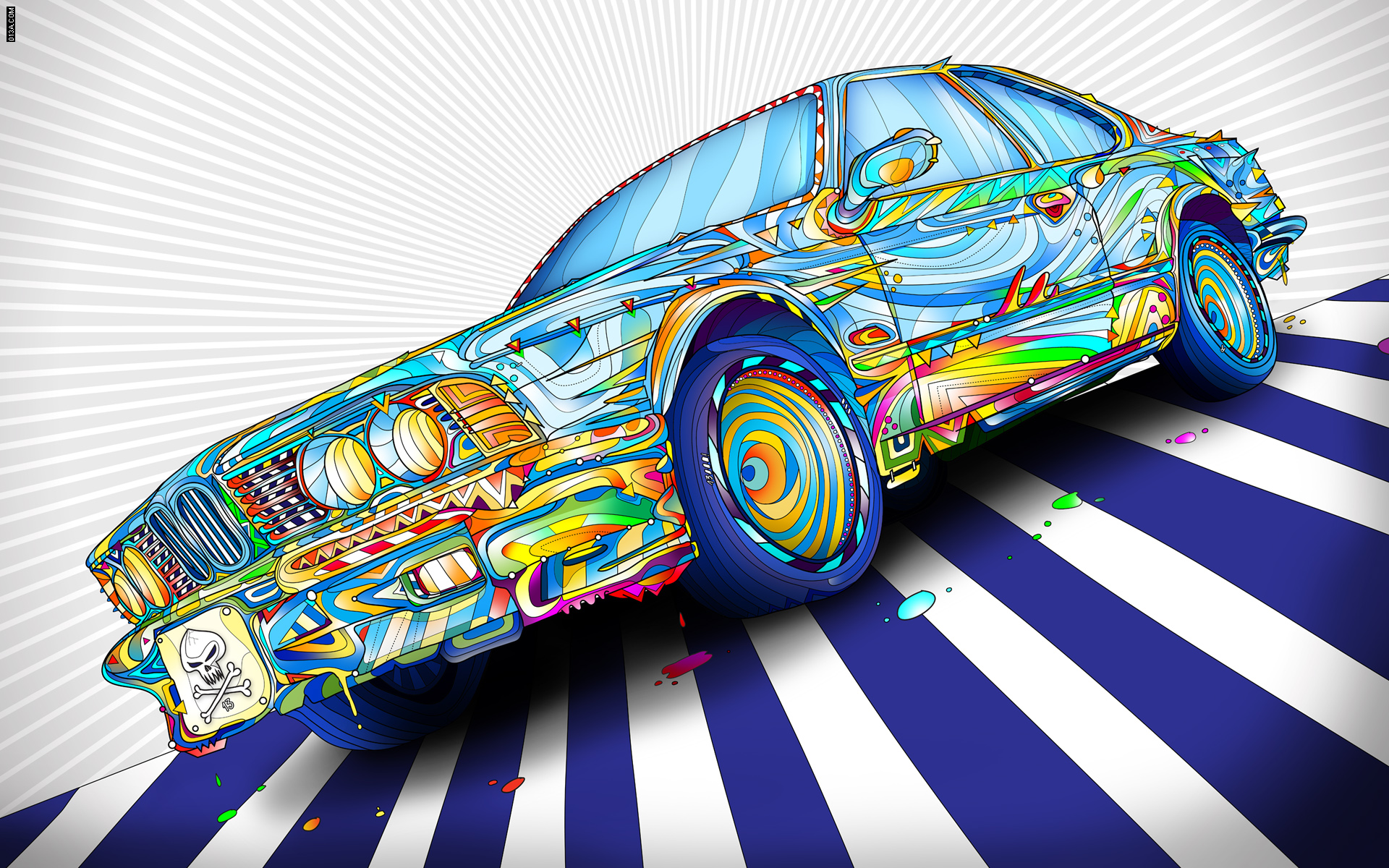 Psychedelic Car Art HD Wallpaper