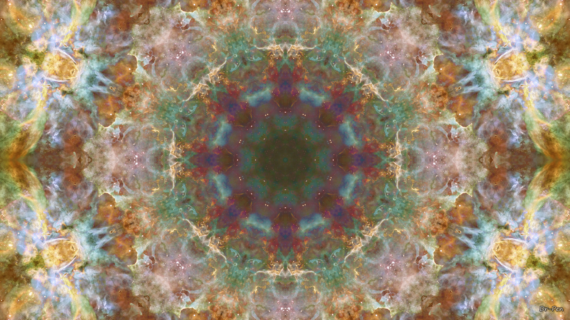 Abstract Mandala Space Nebula Pattern HD Wallpaper