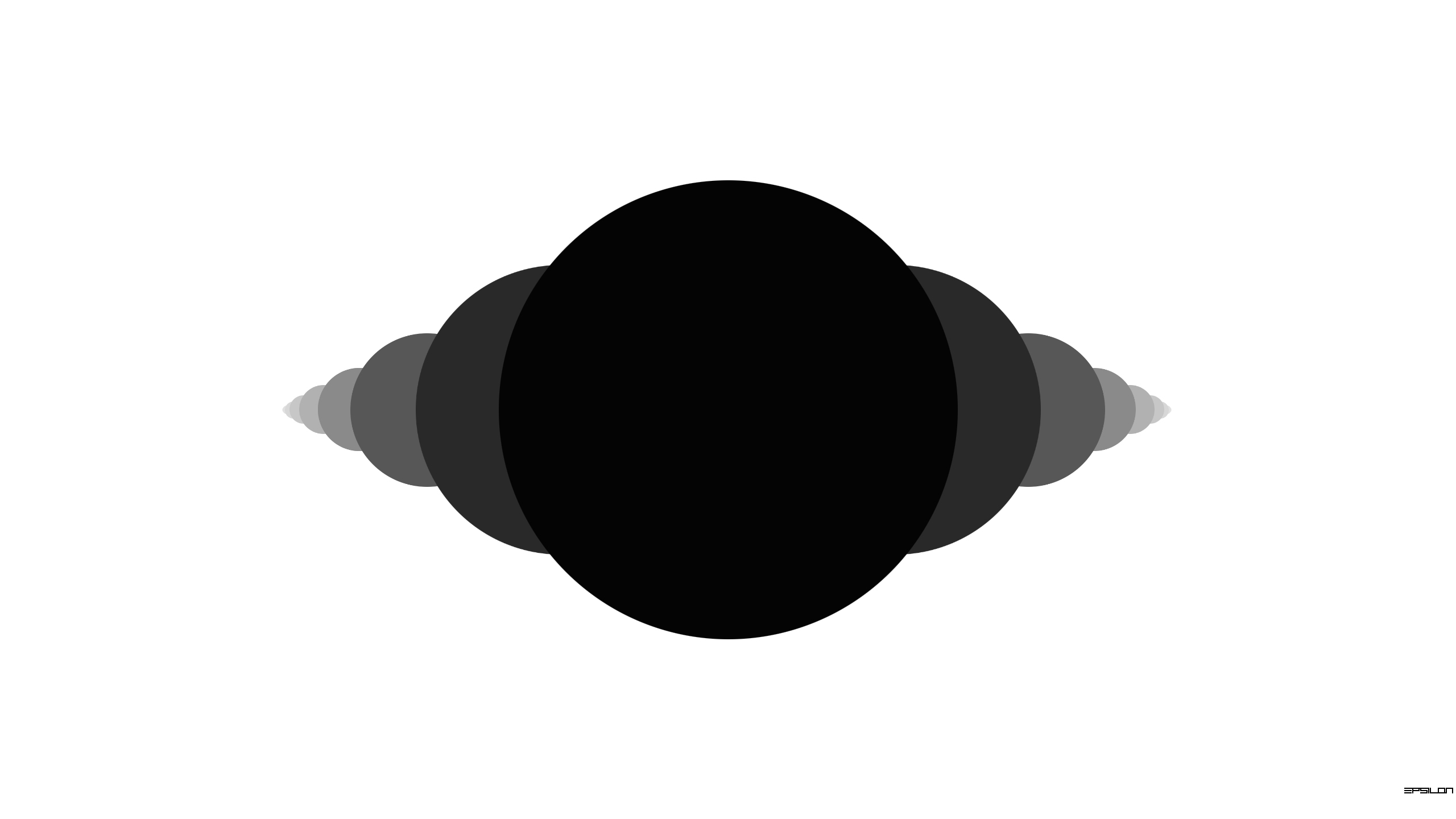 Black and white geometric circles gradient HD Wallpaper